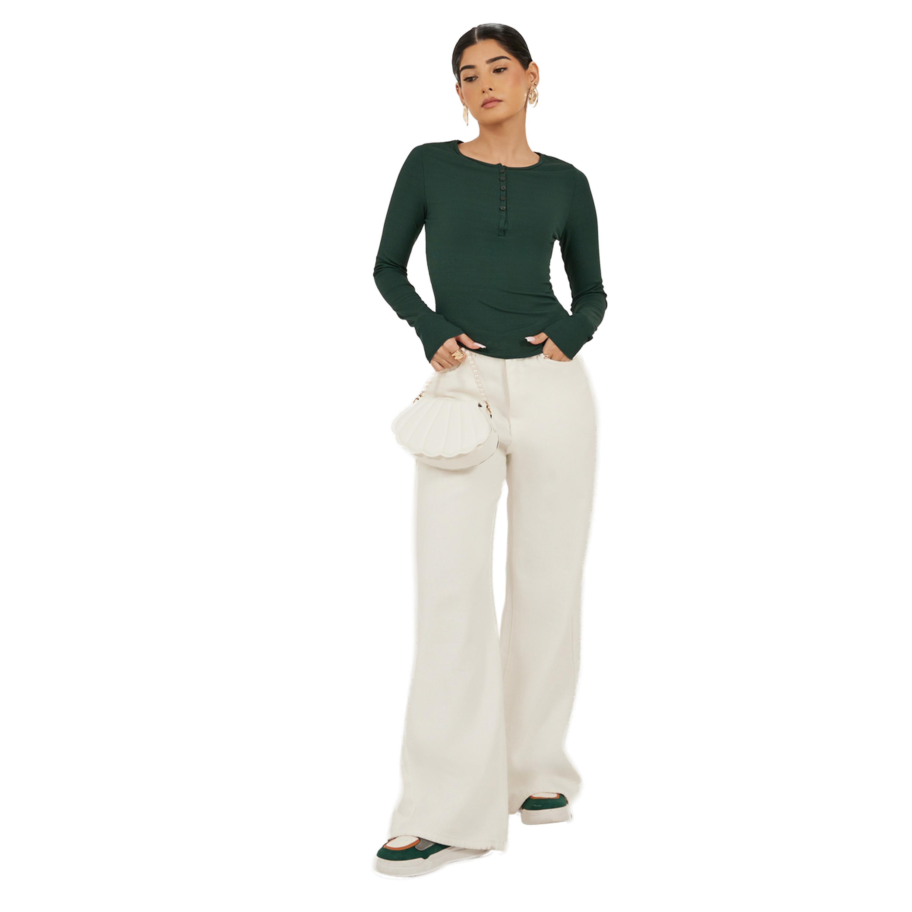 Styli Slim Fit Buttoned Round Neck Top-women-clothing-shirtsandblouses-blouses-image-2