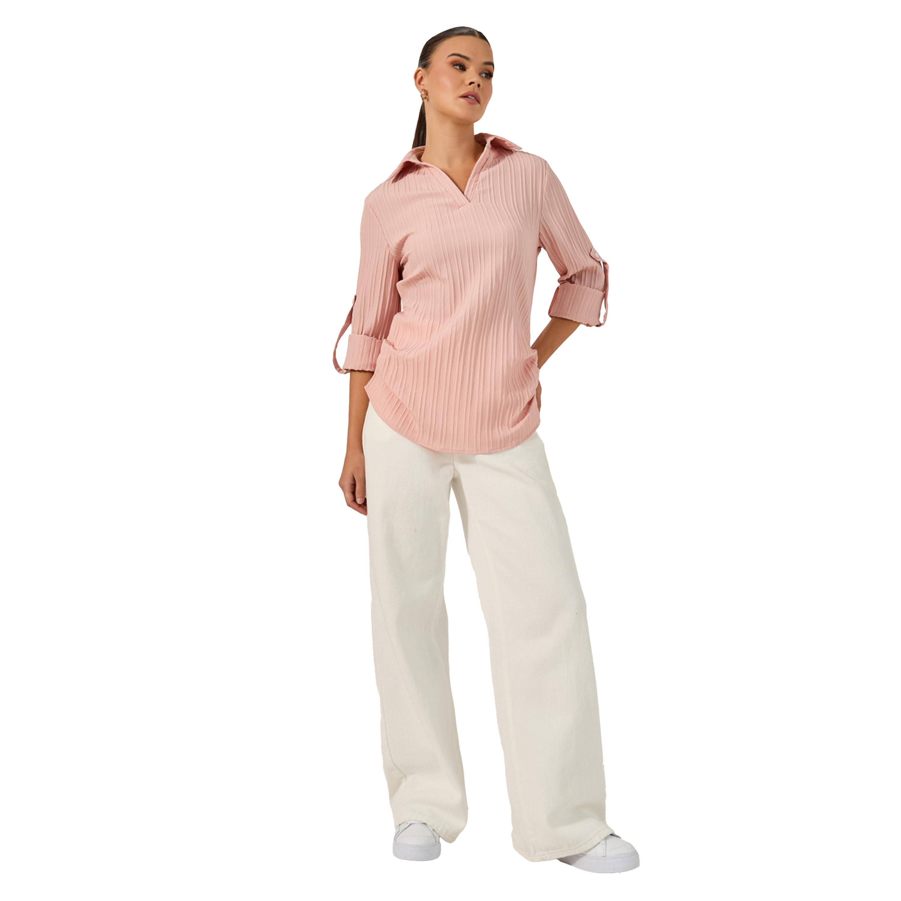 بلوزة سادة بياقة سبريد وأكمام طويلة-women-clothing-shirtsandblouses-shirts-image-3