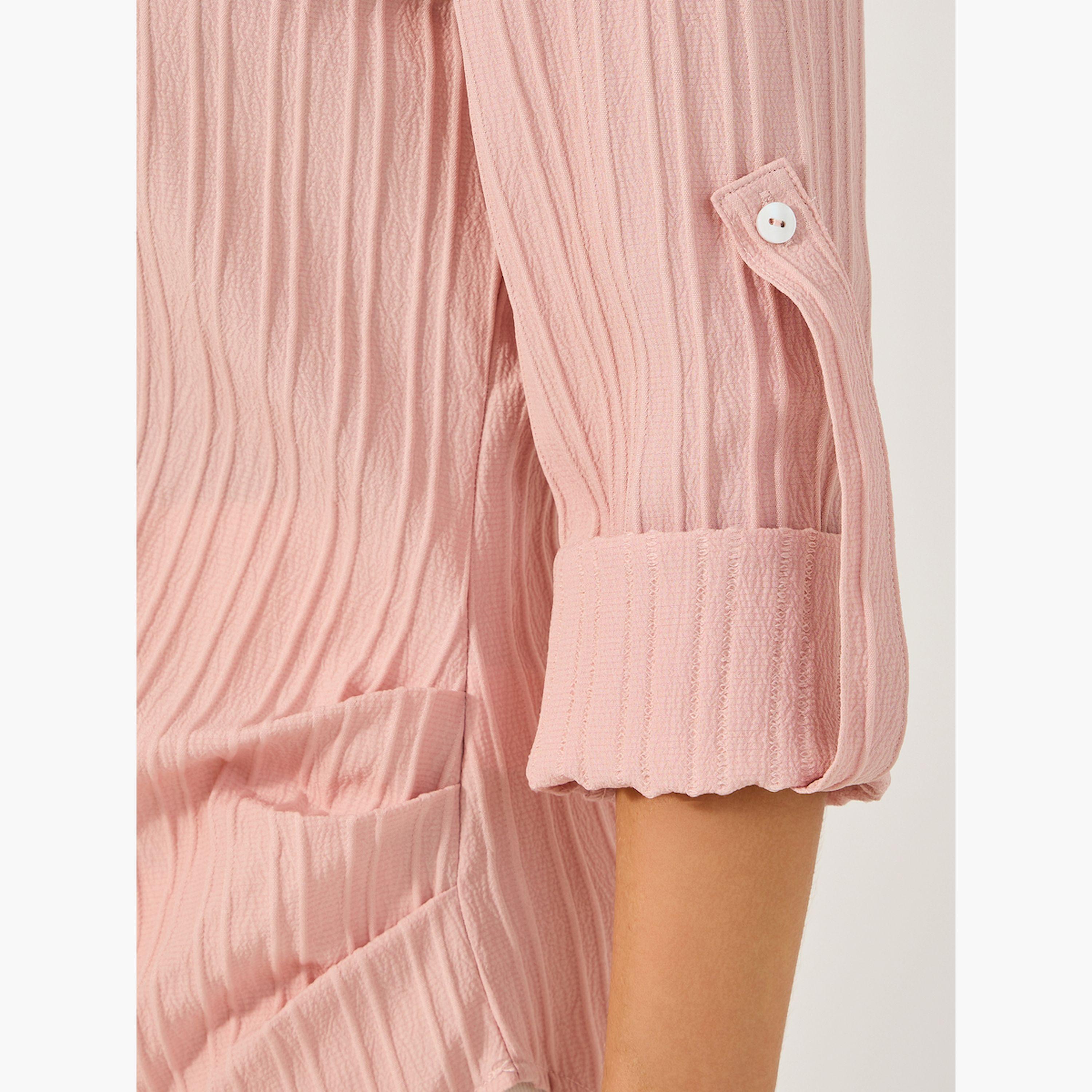 بلوزة سادة بياقة سبريد وأكمام طويلة-women-clothing-shirtsandblouses-shirts-image-4