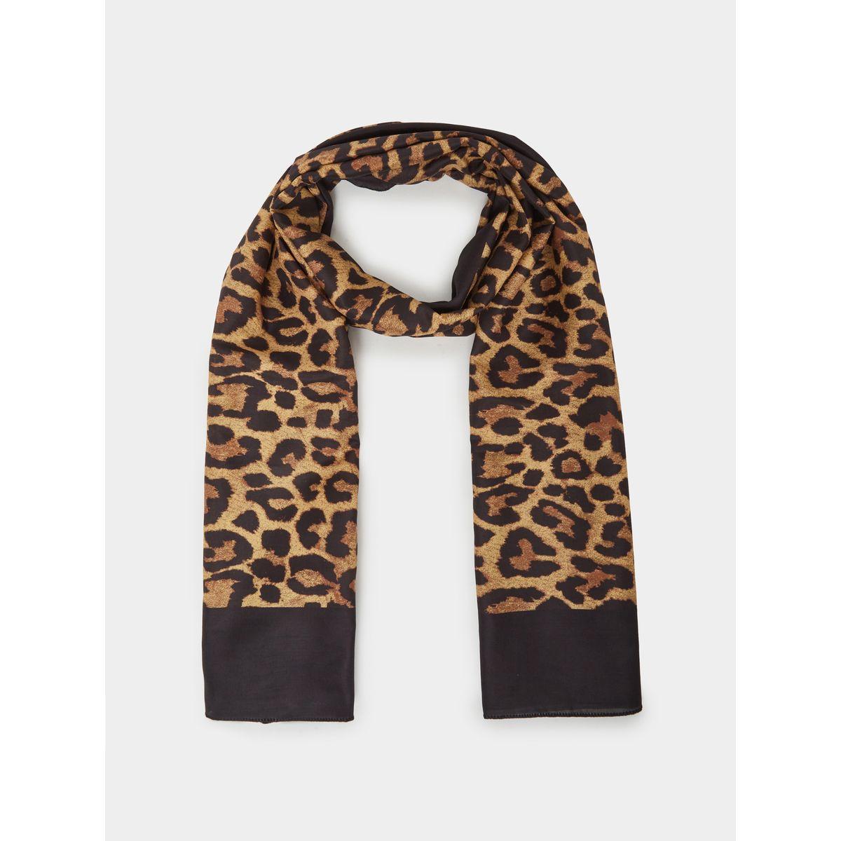 Styli Leopard Print Square Scarf-women-winterwear-scarves-image-1