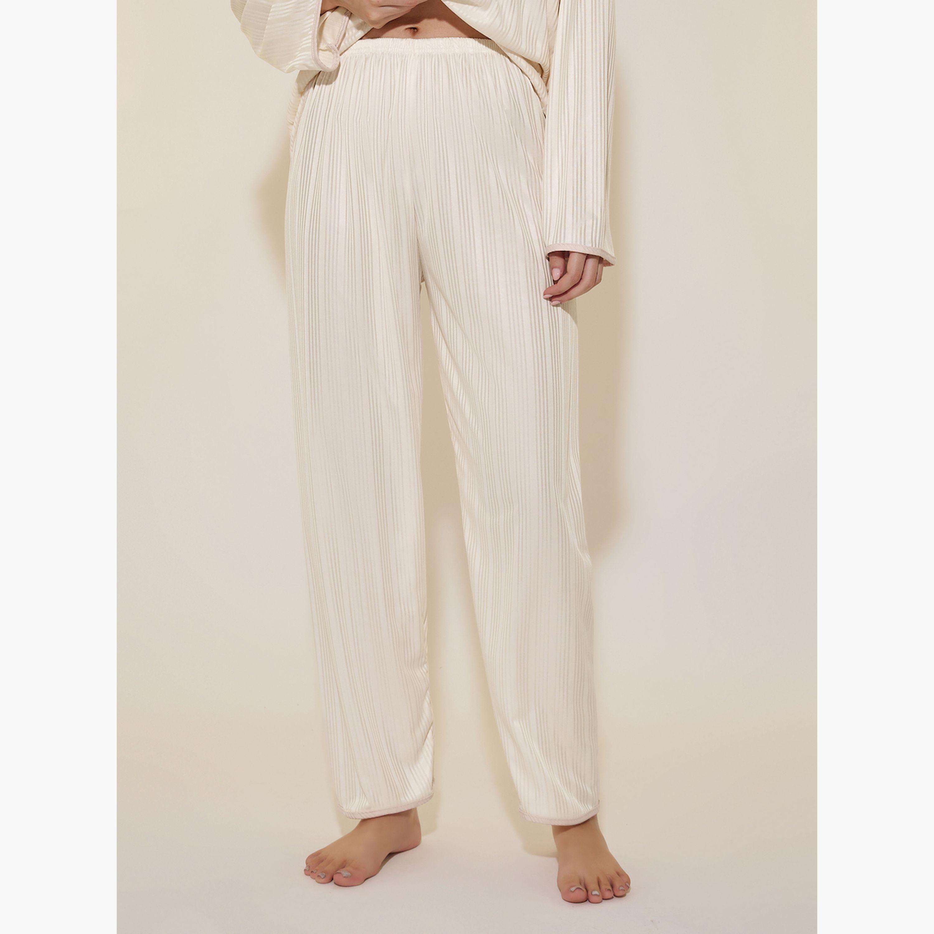 ستايلي - طقم قميص مخطط بأكمام طويلة وبنطال بيجامة-women-clothing-nightwear-pyjamas-longsets-image-5