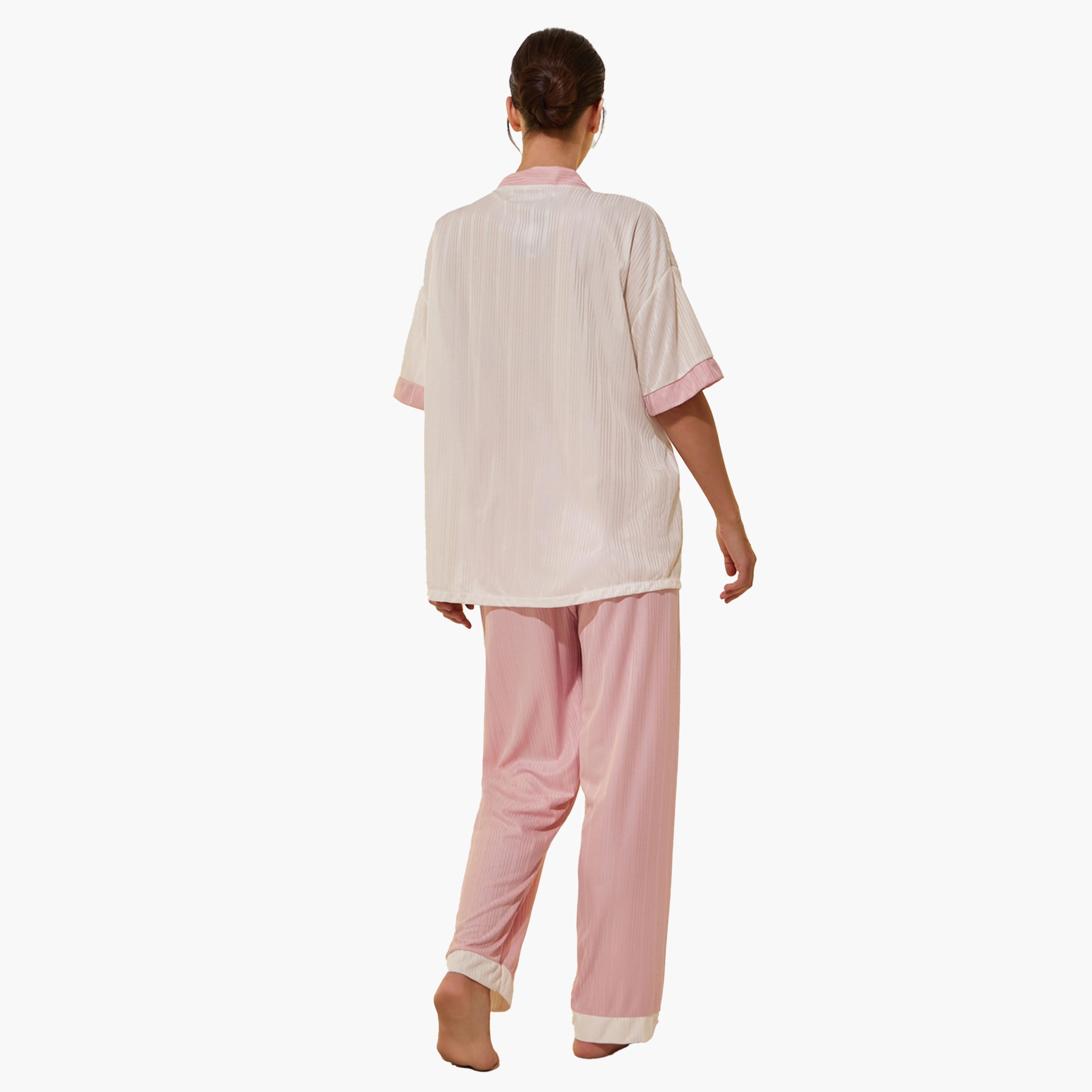 Styli Fox Patch Pocket Detail Shirt, Shorts and Pyjama Set-women-clothing-nightwear-pyjamas-longsets-image-6