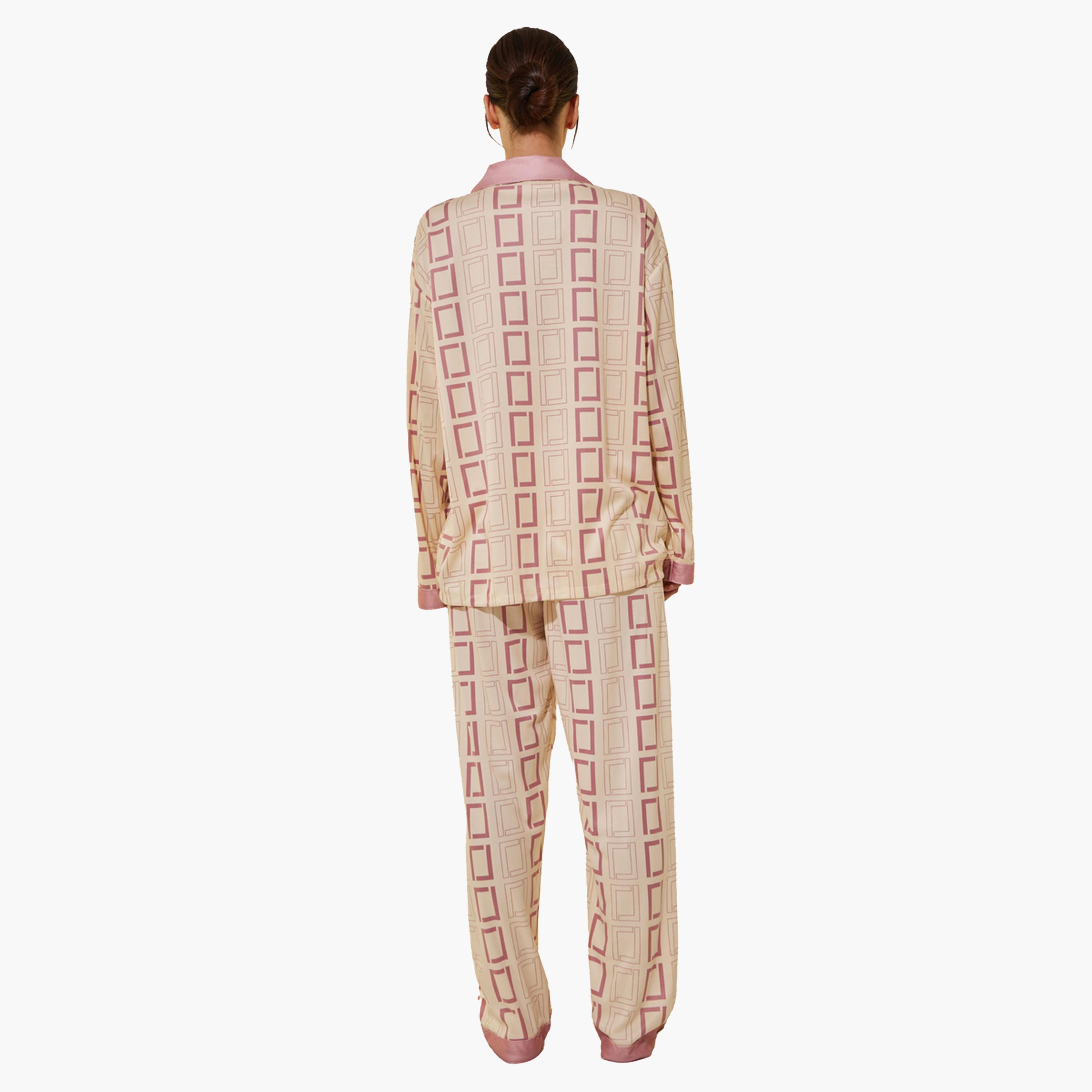 Styli All-Over Print Pocket Shirt and Pyjama Set-women-clothing-nightwear-pyjamas-longsets-image-5