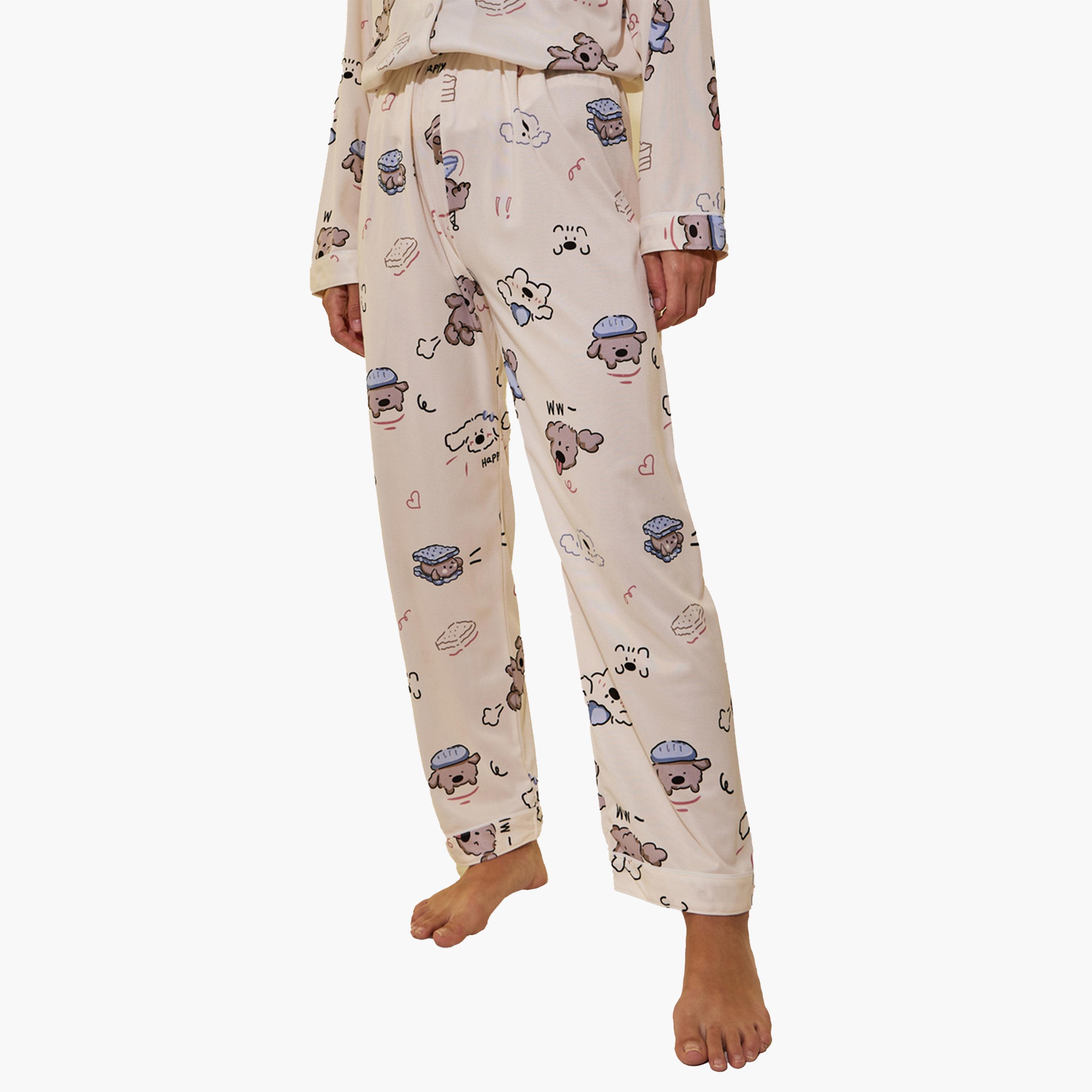 Styli Peppy Print Long Sleeve Shirt and Pyjama Set-women-clothing-nightwear-pyjamas-longsets-image-4