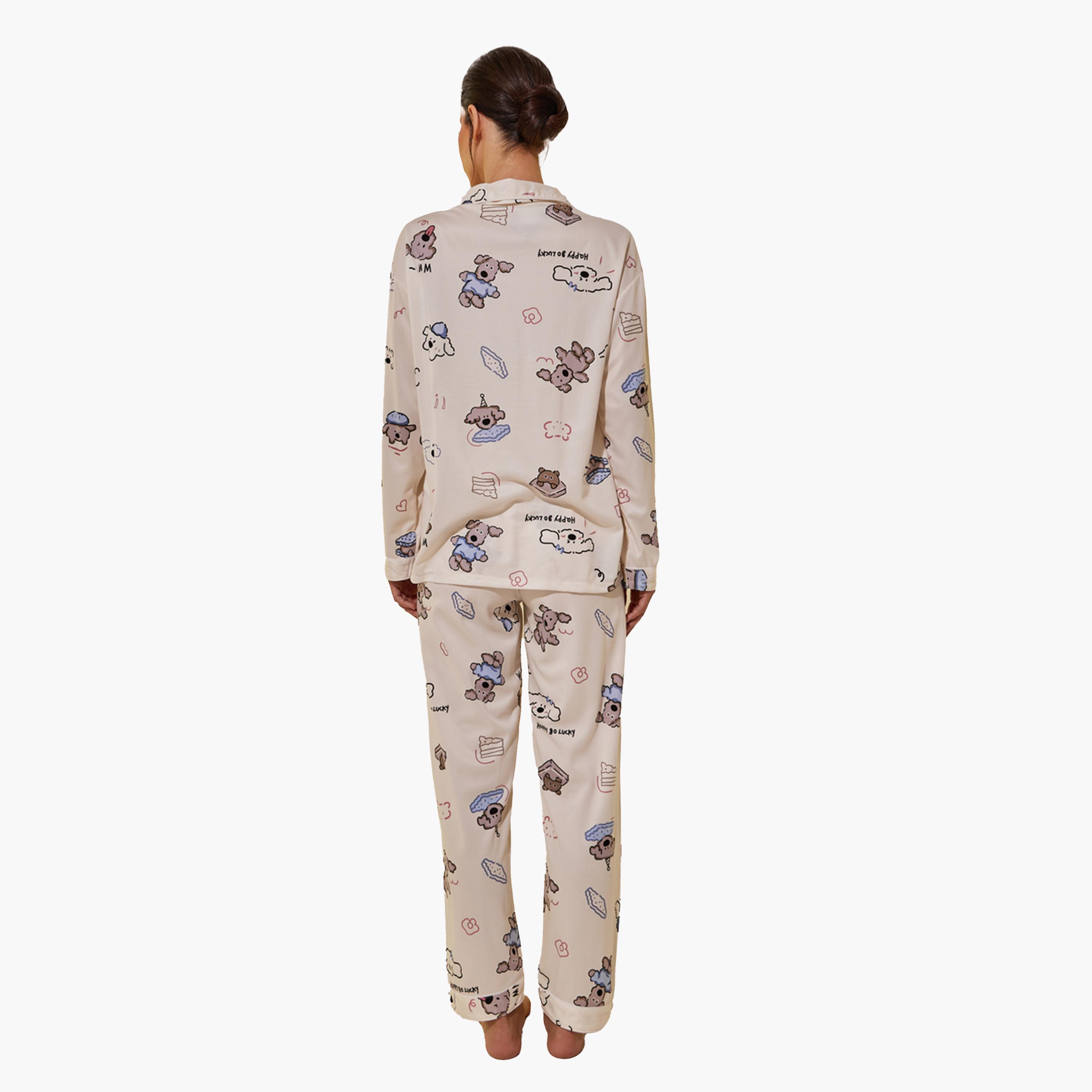 Styli Peppy Print Long Sleeve Shirt and Pyjama Set-women-clothing-nightwear-pyjamas-longsets-image-5
