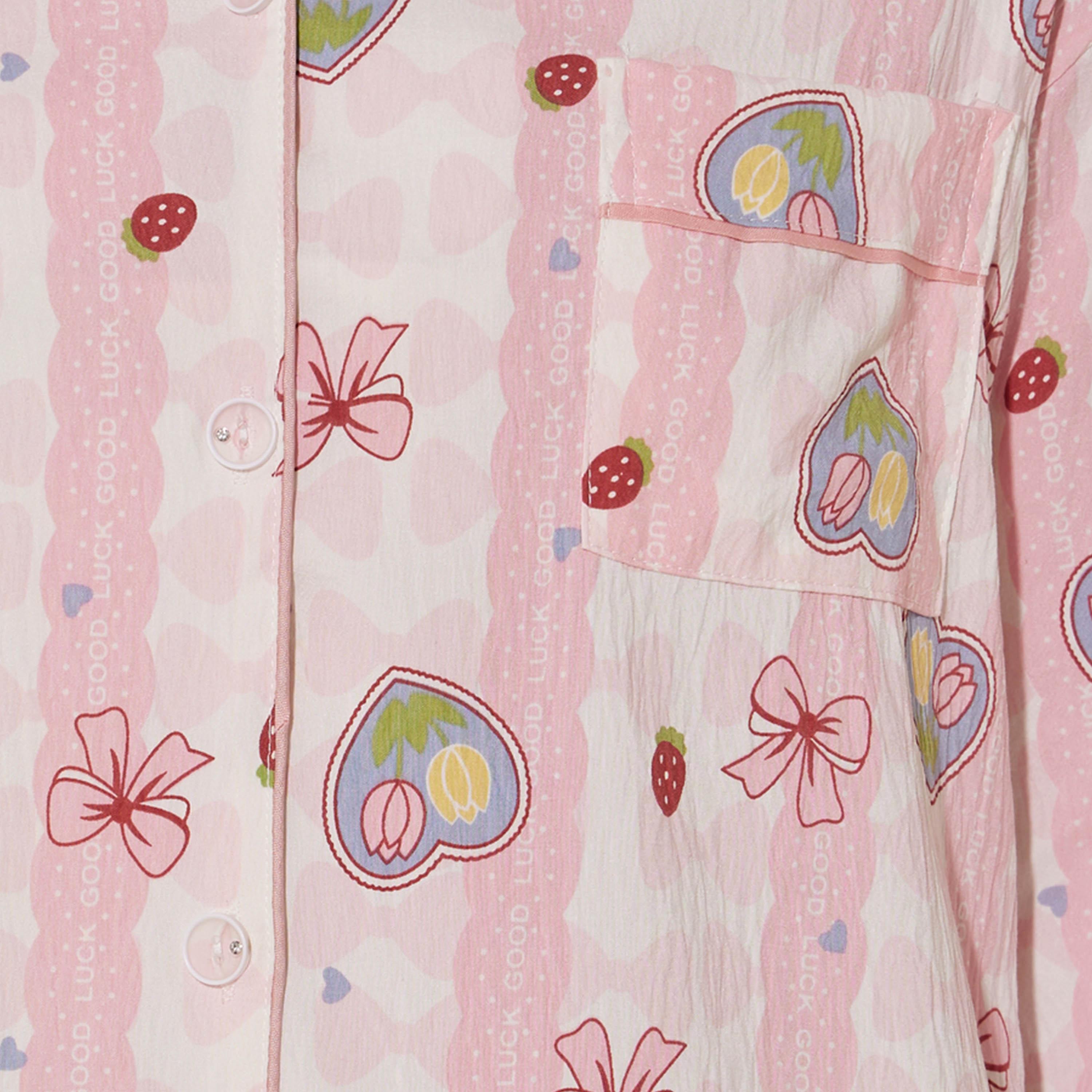 ستايلي-  بيجاما وتوب بأكمام طويلة مطبوع بالكامل-women-clothing-nightwear-pyjamas-longsets-image-3