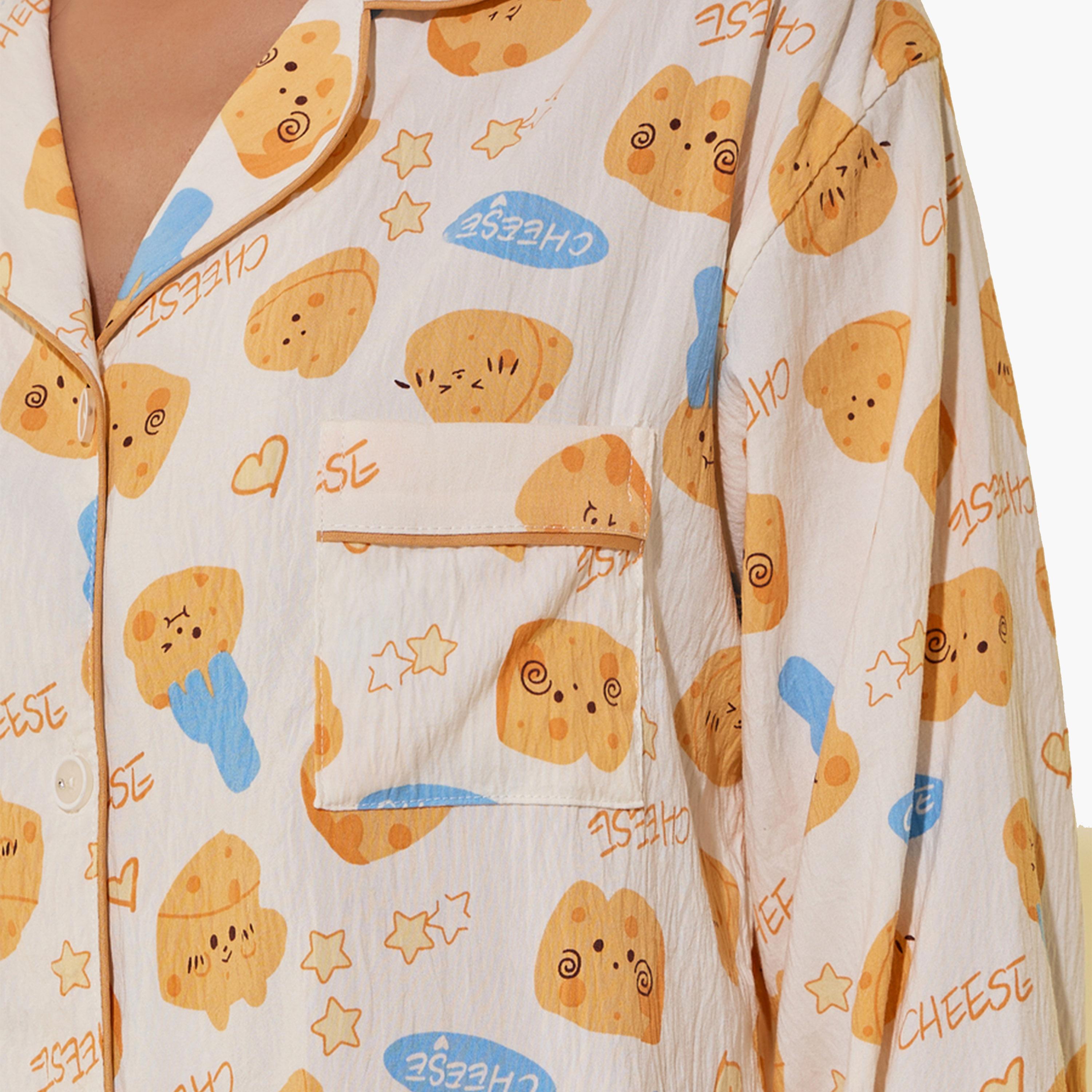 Styli All-Over Print Long Sleeve Shirt and Pyjama Set-women-clothing-nightwear-pyjamas-longsets-image-3