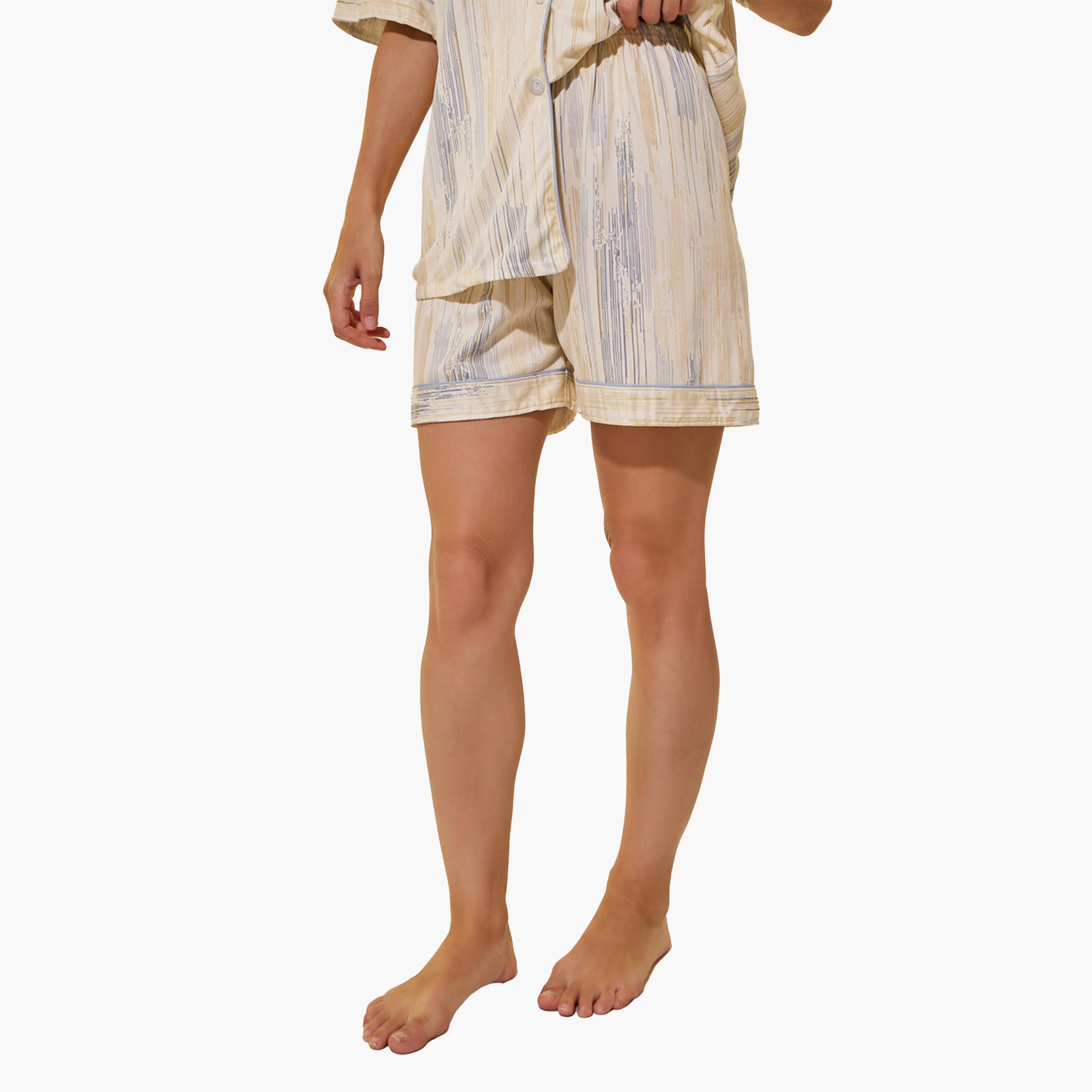 Styli Panda Print Pocket Shirt, Shorts and Pyjama Set-women-clothing-nightwear-pyjamas-longsets-image-5