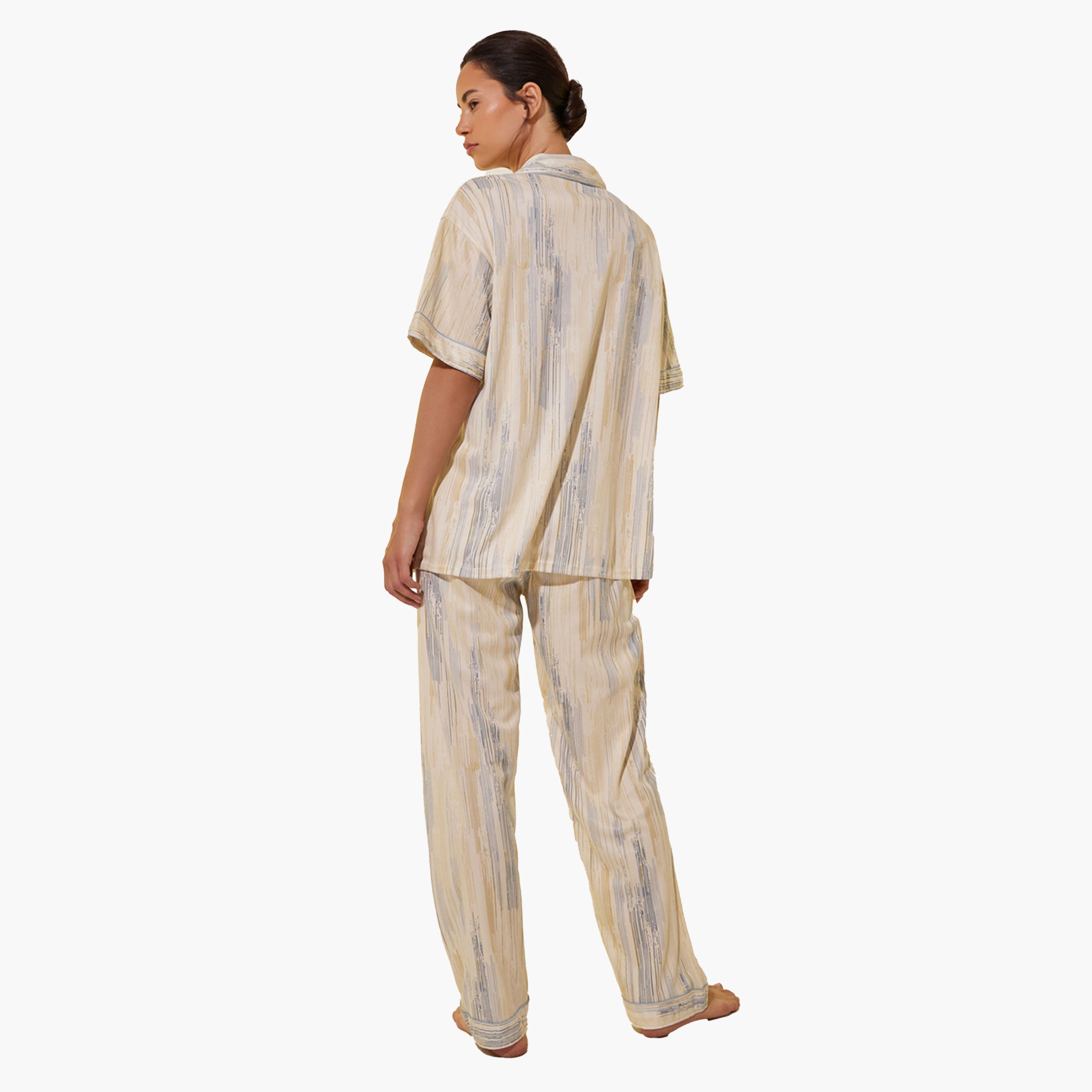 Styli Panda Print Pocket Shirt, Shorts and Pyjama Set-women-clothing-nightwear-pyjamas-longsets-image-6
