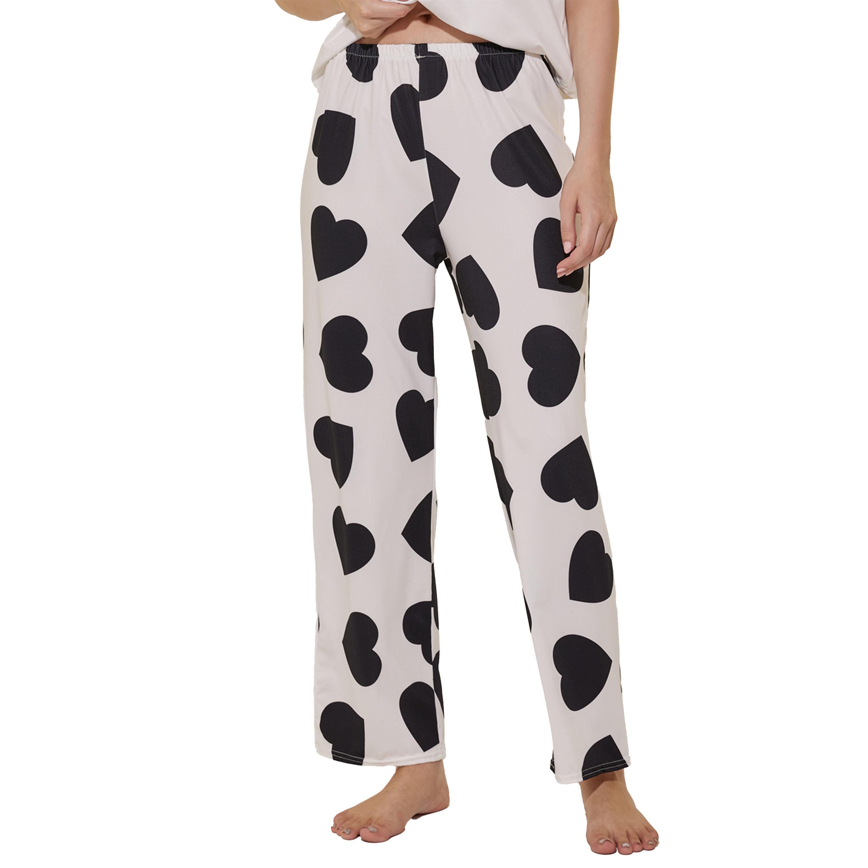 Styli Heart Print Ruffled Sleeve Top and Pyjama Set-women-clothing-nightwear-pyjamas-longsets-image-5