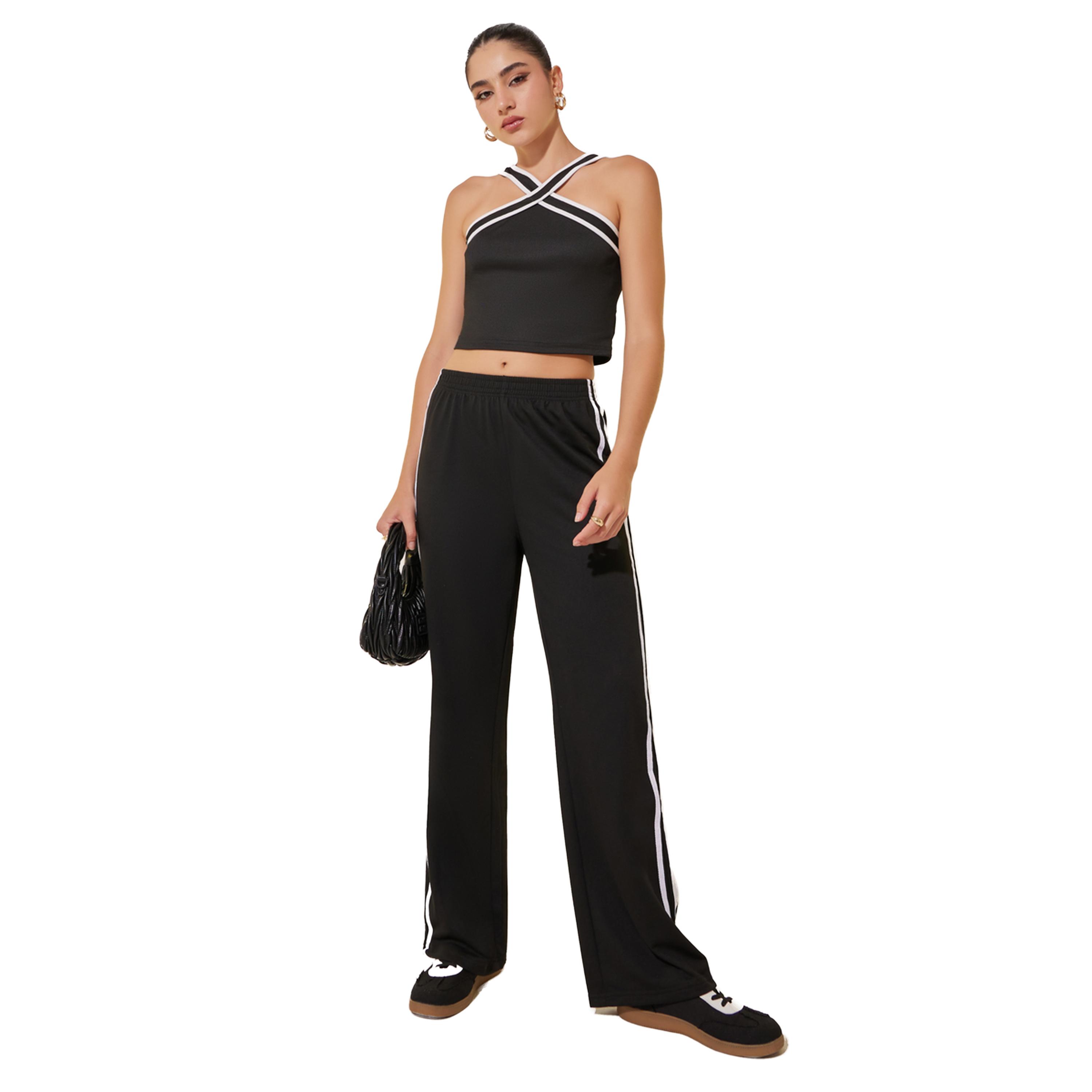 Styli Solid Side Wide Leg Pants-women-clothing-bottoms-trousers-image-2