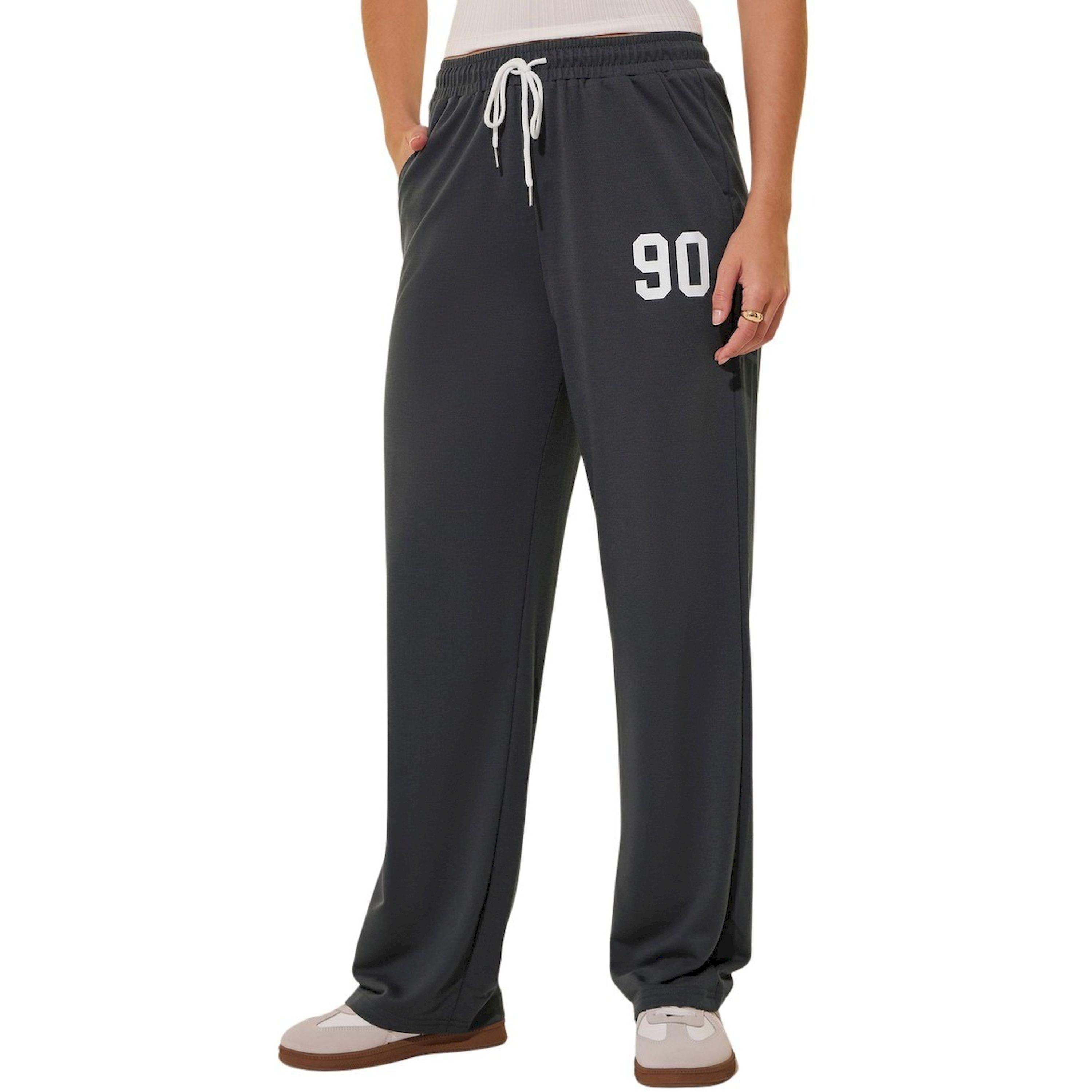 ستايلي -  بنطال فضفاض بطبعة حروف سادة-women-clothing-bottoms-trousers-image-2
