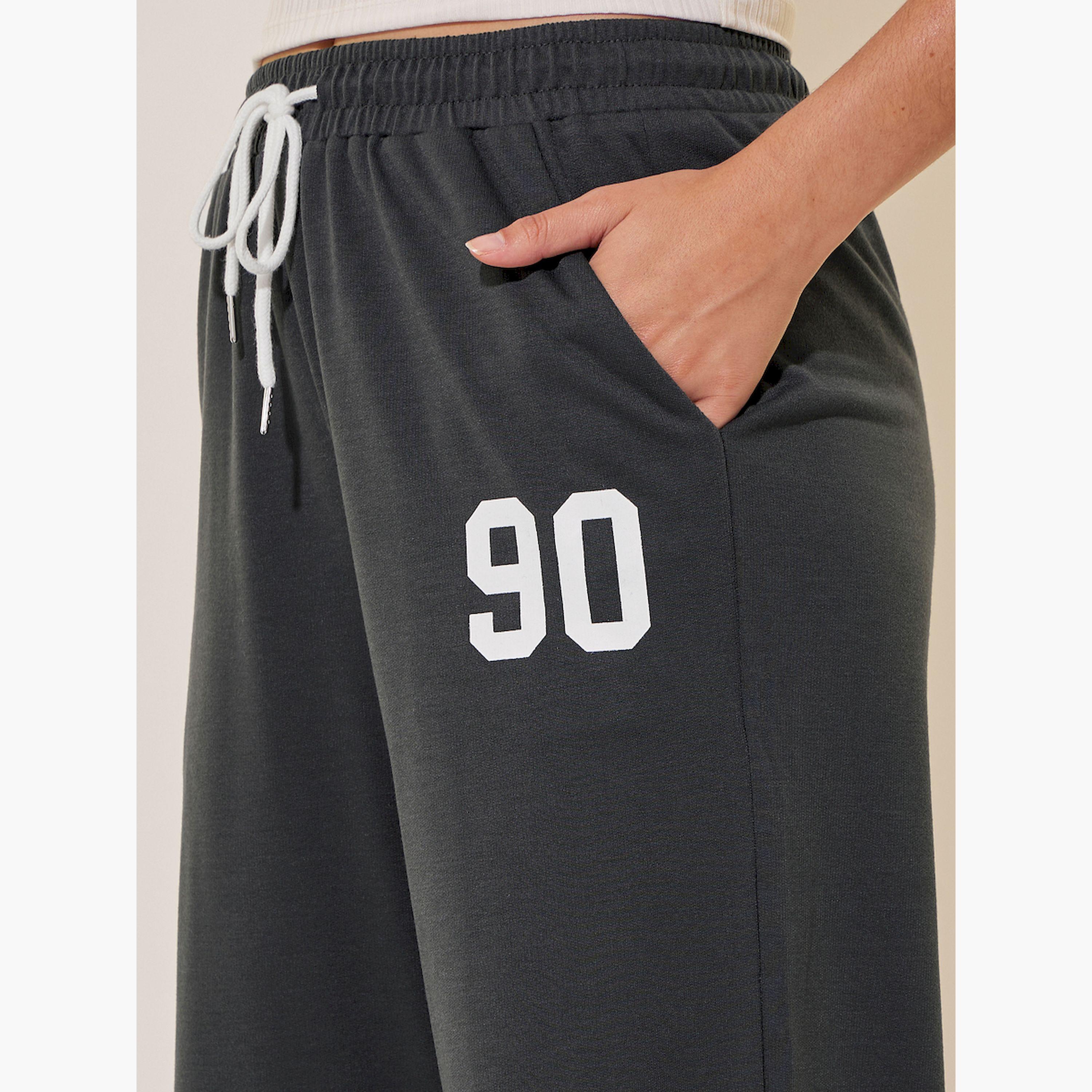 Styli Soild Letter Print Loose Fit Pants-women-clothing-bottoms-trousers-image-3
