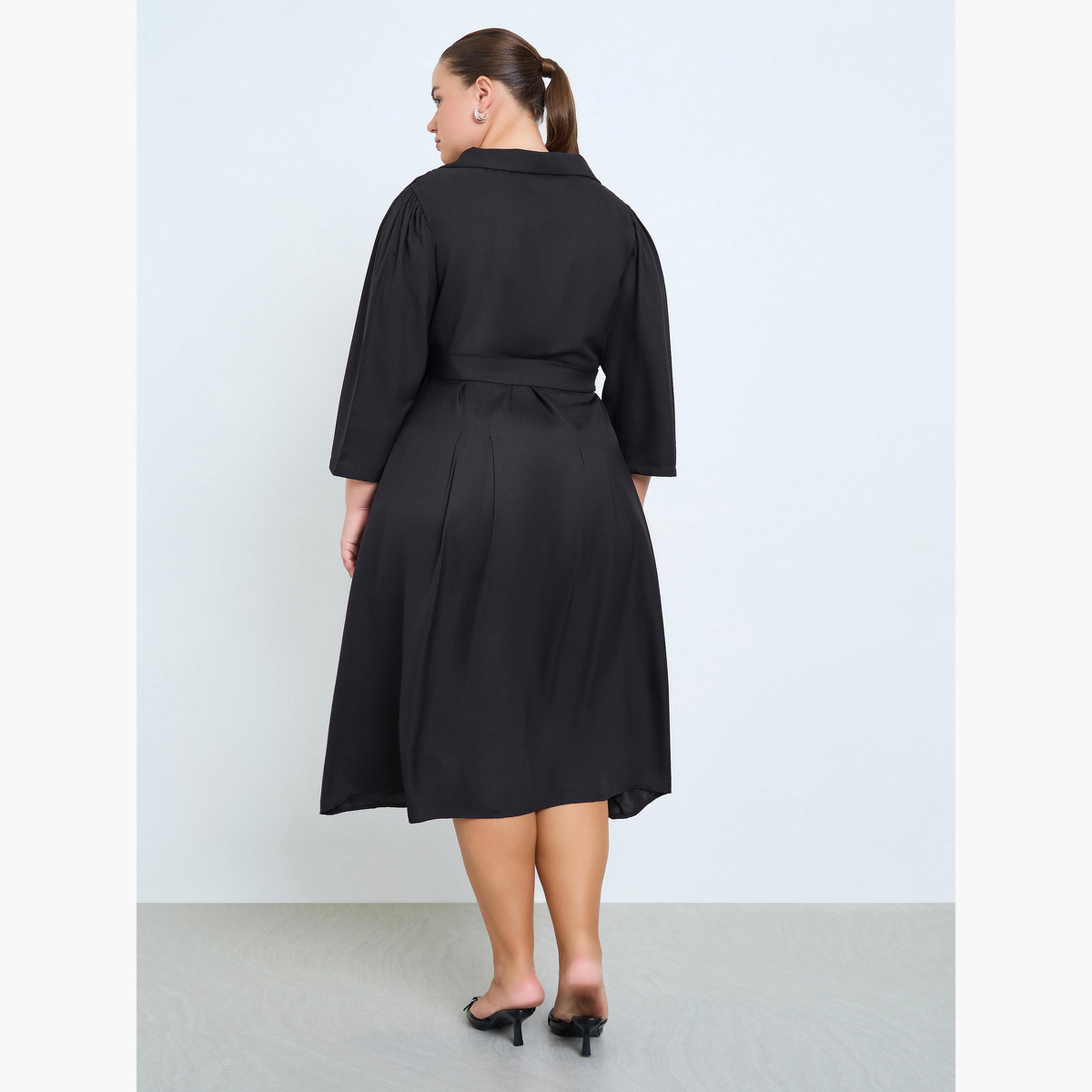 Styli Plus Size Belted A-Line Midi Dress-women-clothing-dresses-image-4