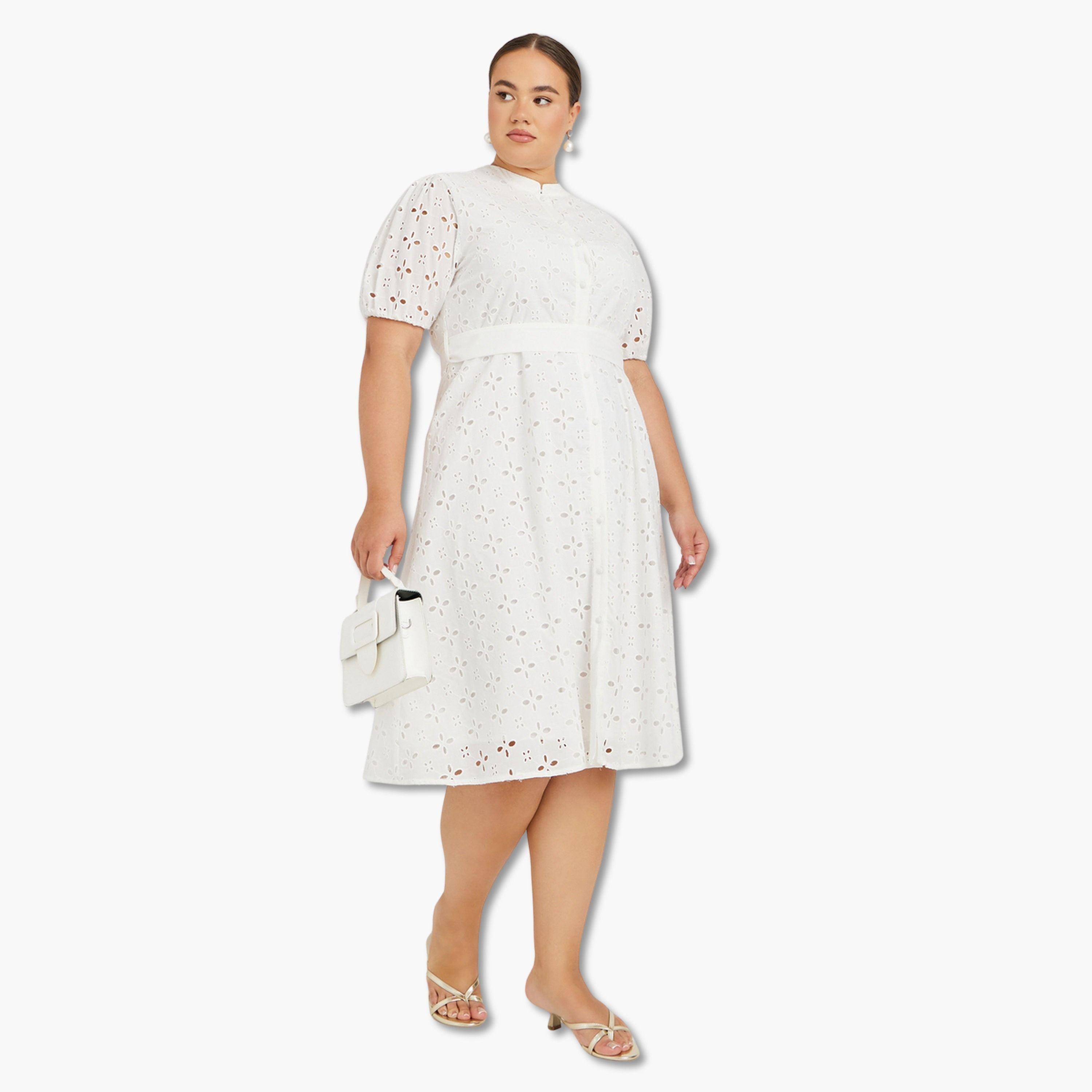 فستان قميص ميدي مقاس كبير بتطريز-women-clothing-dresses-image-2