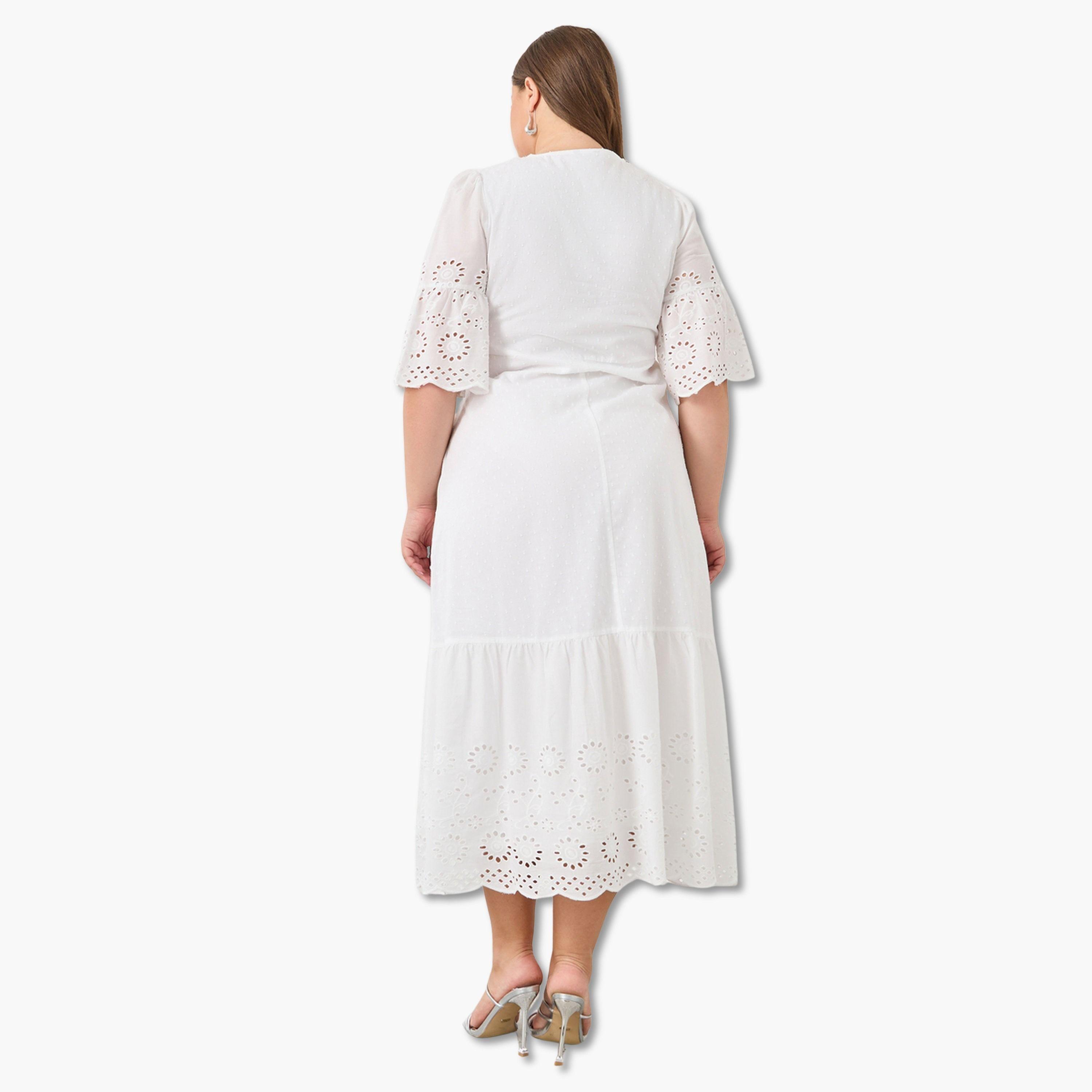 فستان طويل قطن مقاس كبير بتفاصيل دوبي وحافة واسعة-women-clothing-dresses-image-5