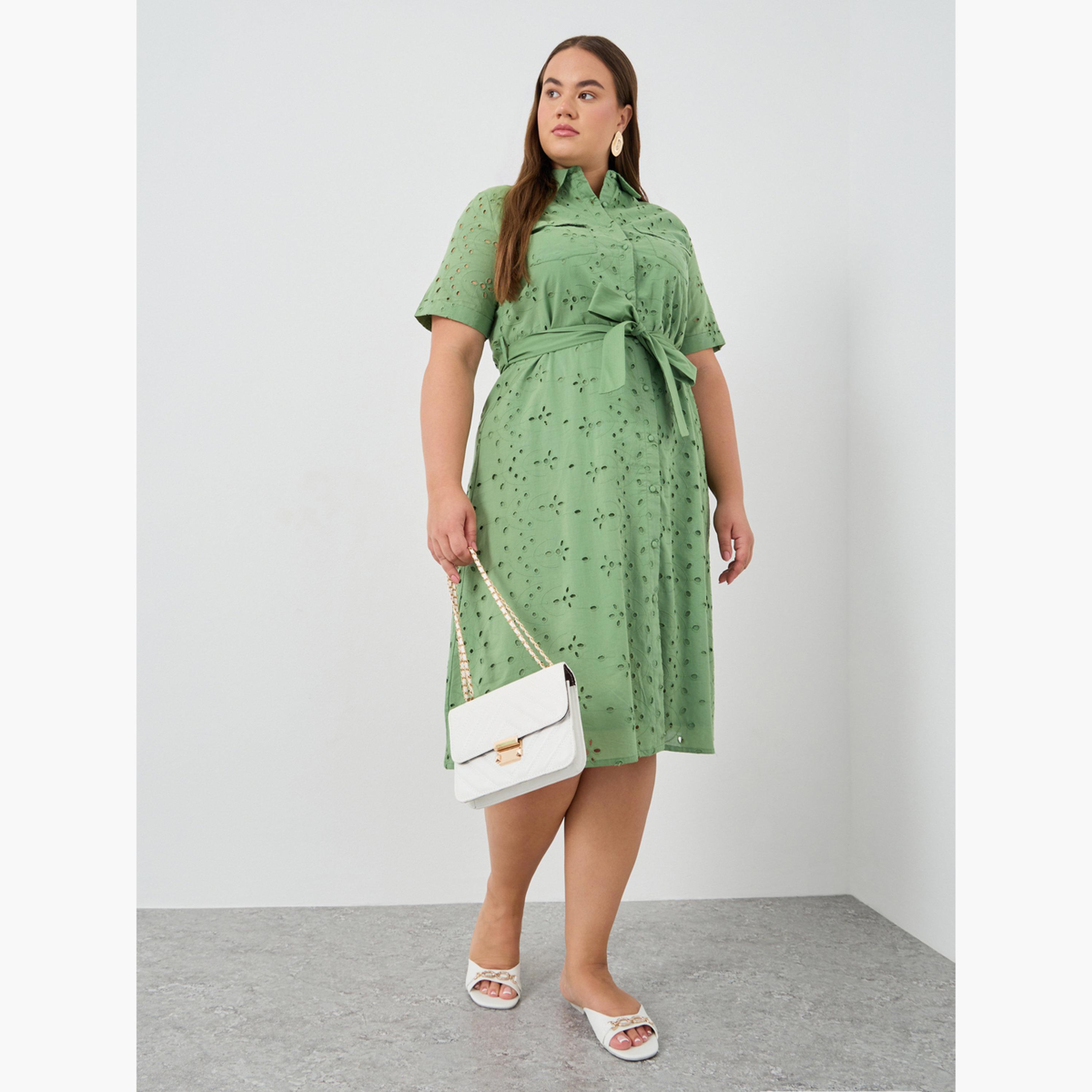 فستان قميص ميدي مقاس كبير بتطريز-women-clothing-dresses-image-3