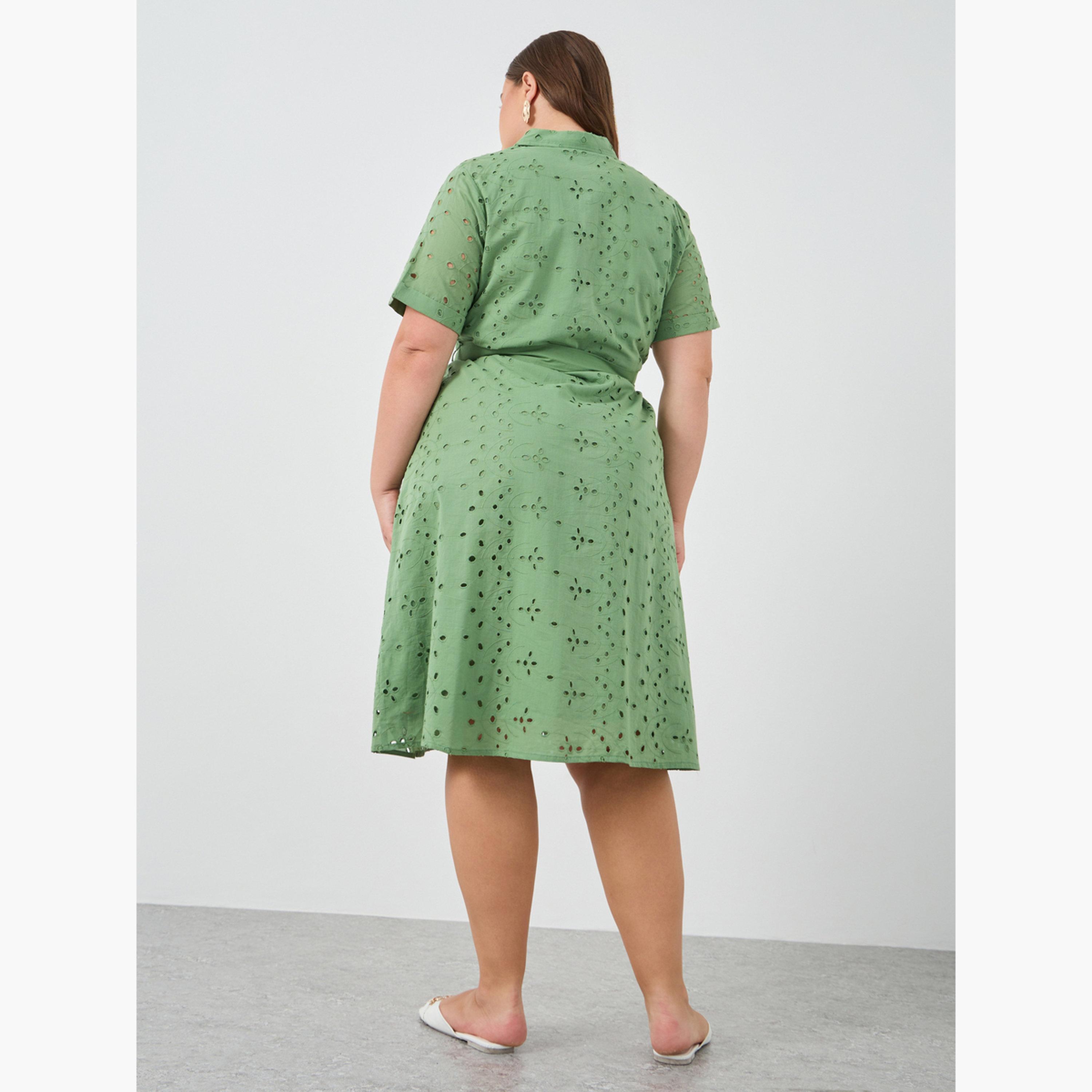 فستان قميص ميدي مقاس كبير بتطريز-women-clothing-dresses-image-5