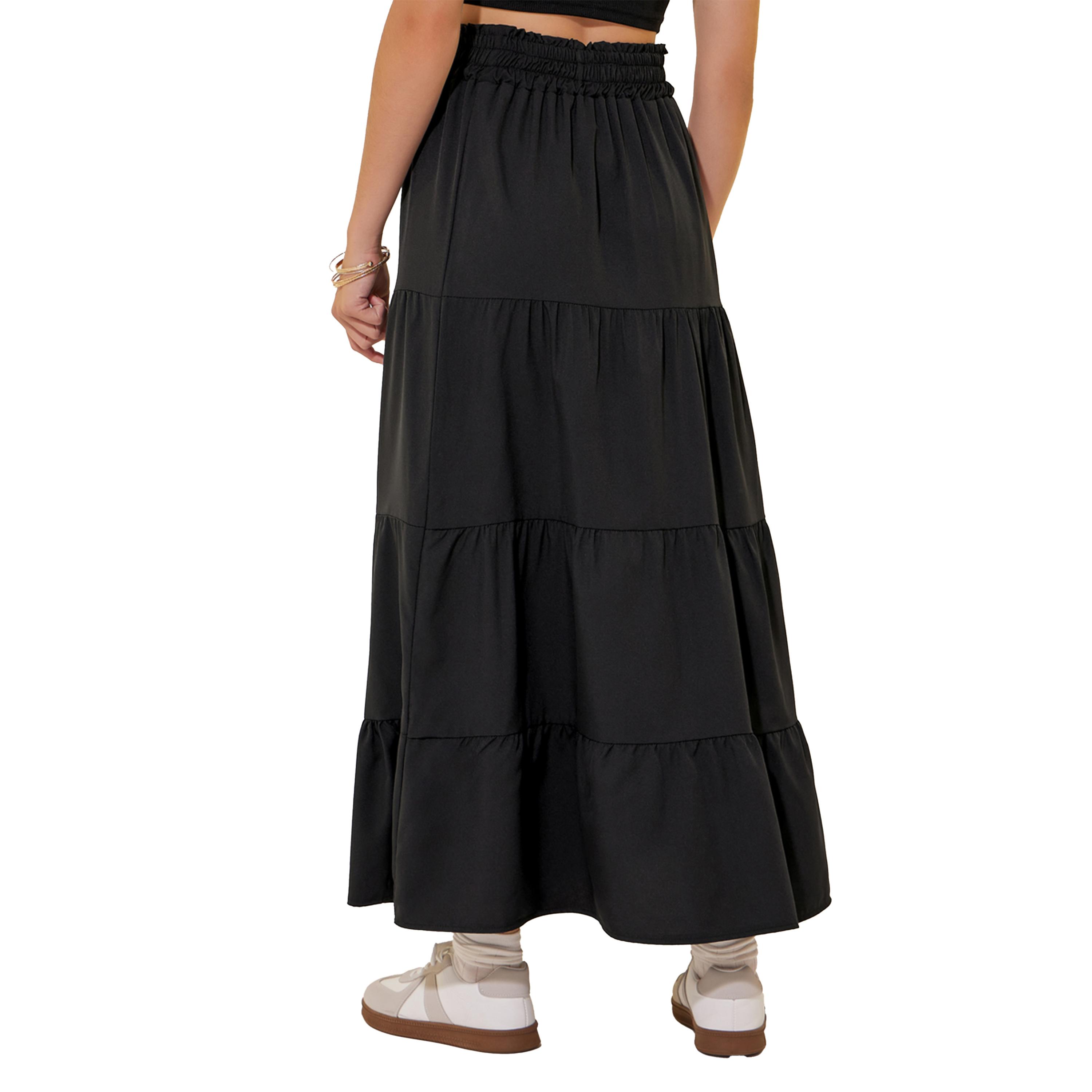 ستايلي - تنورة ماكسي متعددة الطبقات بقصة A وخصر مطاطي-women-clothing-bottoms-skirts-image-4
