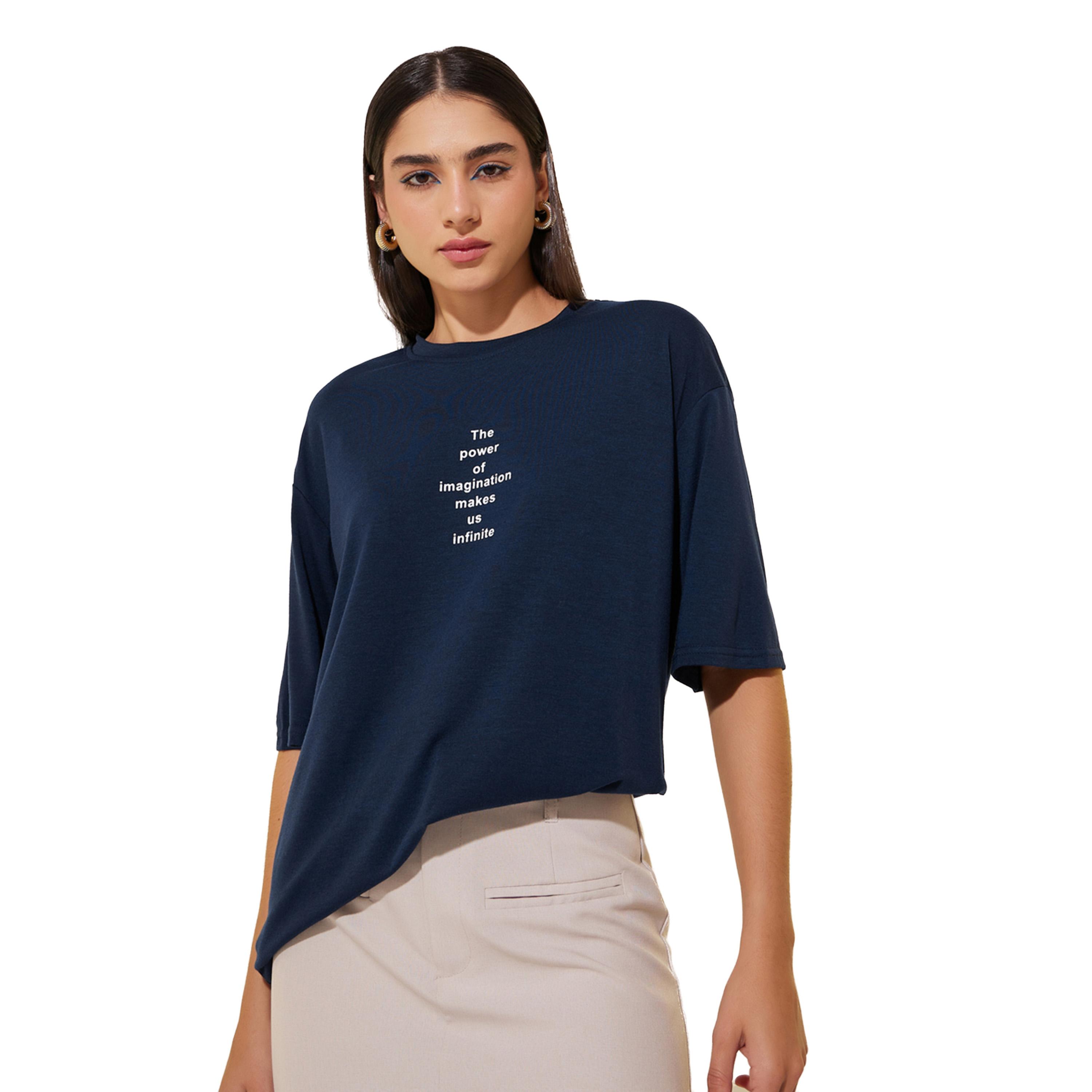 Styli Slogan Print Short Sleeve Oversized T-Shirt-women-clothing-tshirts-image-1
