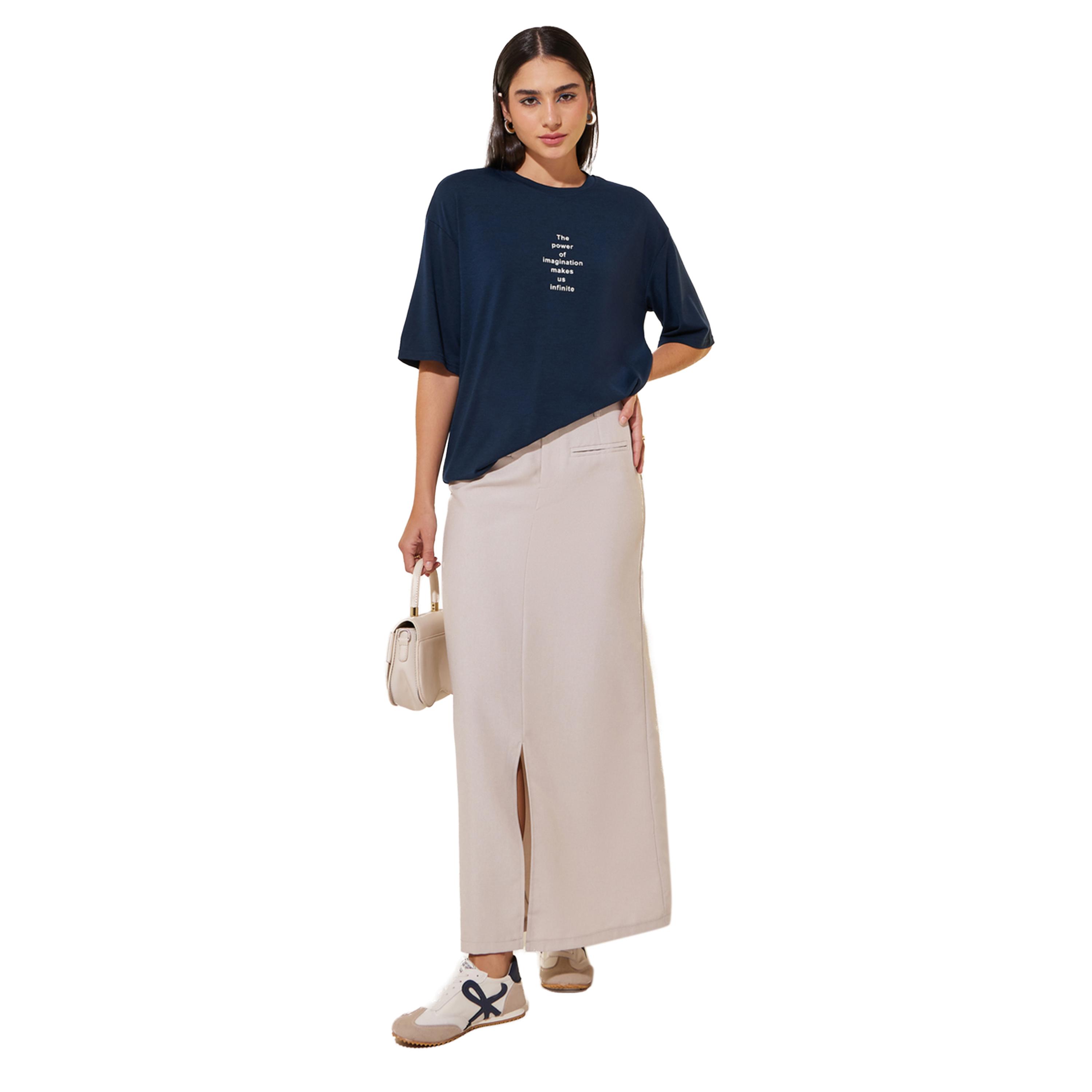 Styli Slogan Print Short Sleeve Oversized T-Shirt-women-clothing-tshirts-image-2