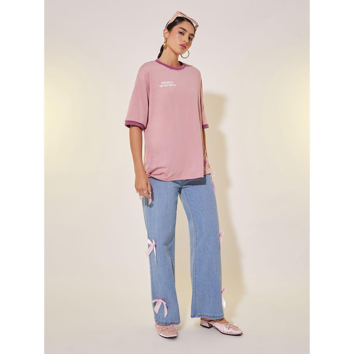 Styli Oversized T-Shirt with Slogan-women-clothing-tshirts-image-2
