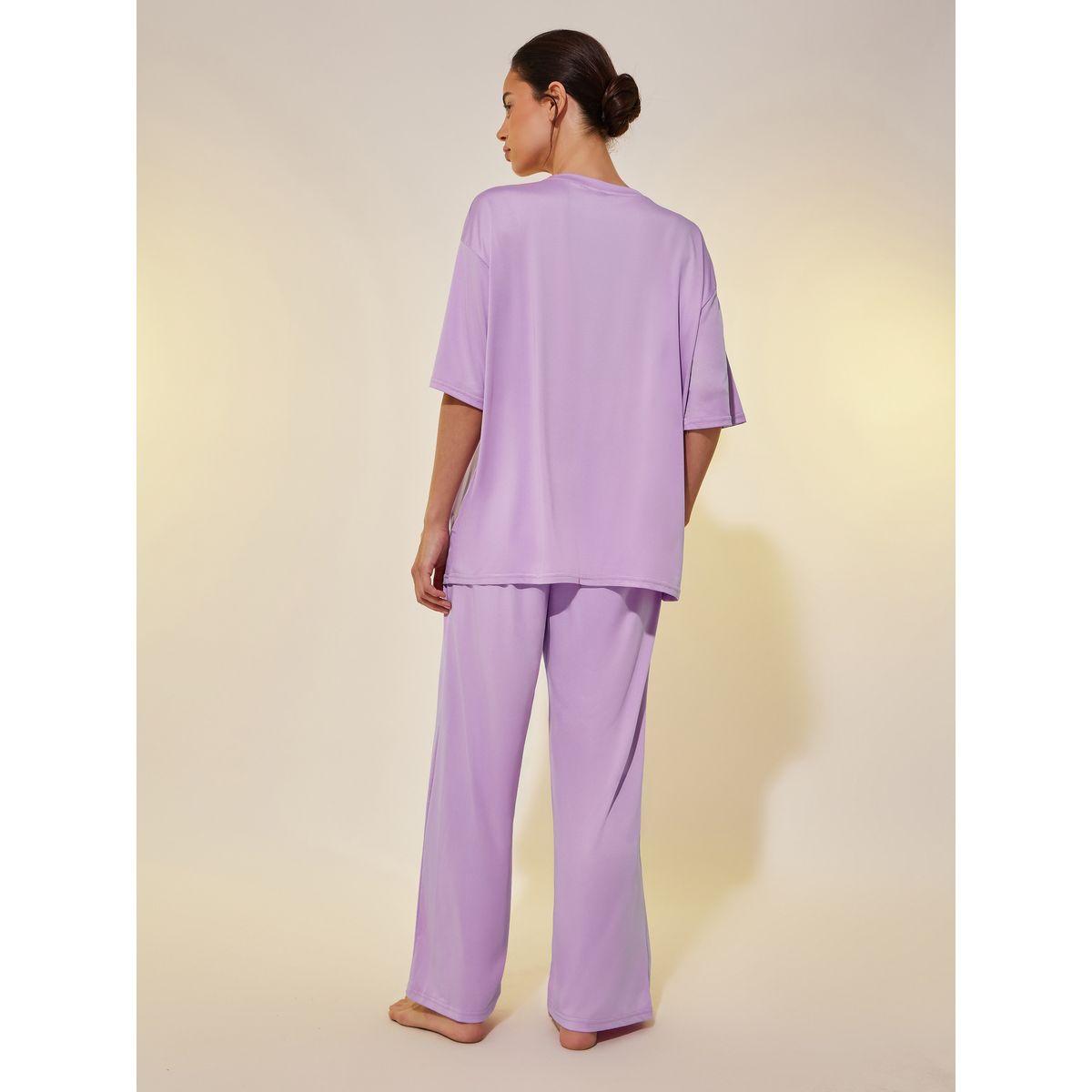 Styli Graphic Print Oversize T-Shirt and Pyjama Set-women-clothing-nightwear-pyjamas-longsets-image-5