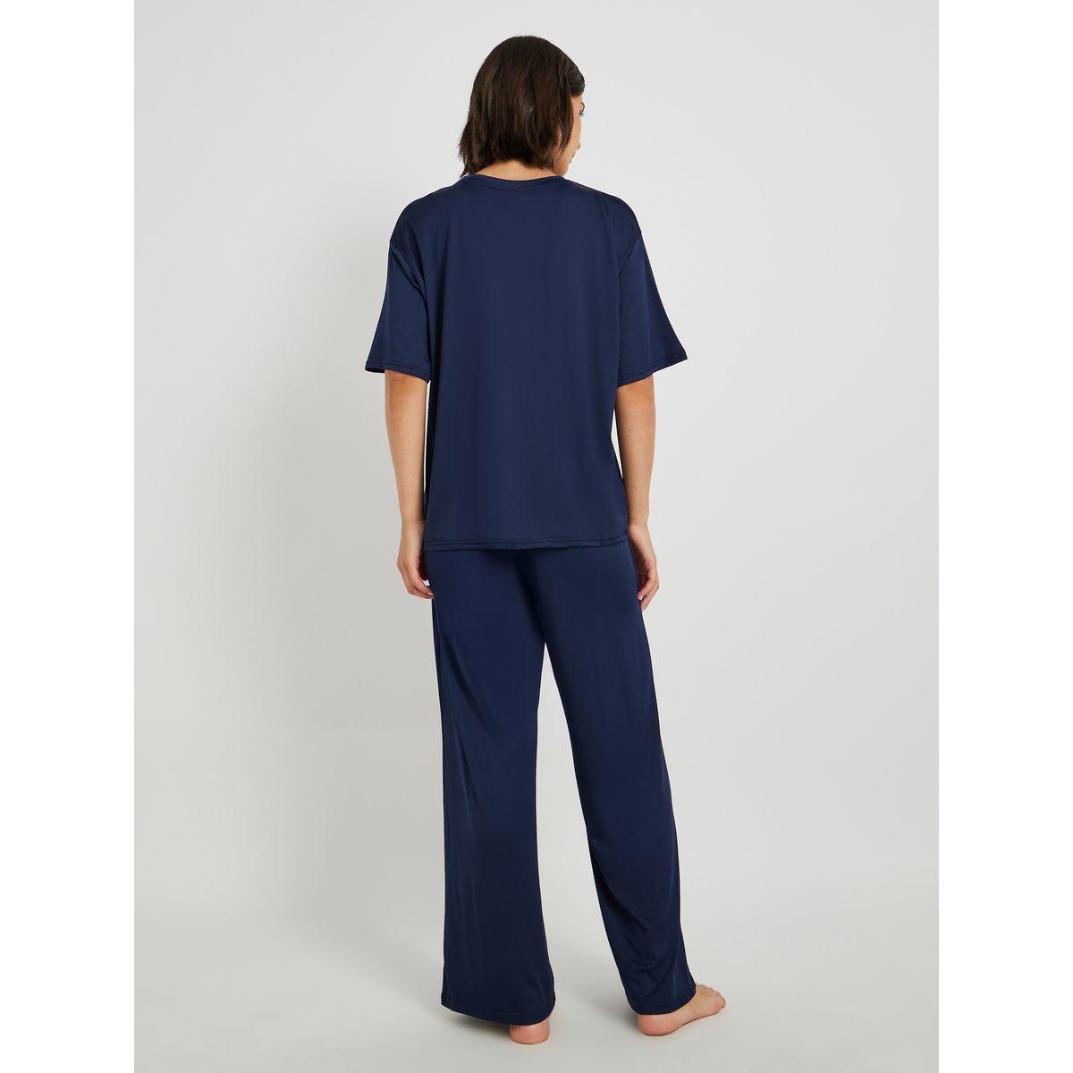 Styli Graphic Print Oversized T-Shirt and Pyjama Sets-women-clothing-nightwear-pyjamas-longsets-image-4