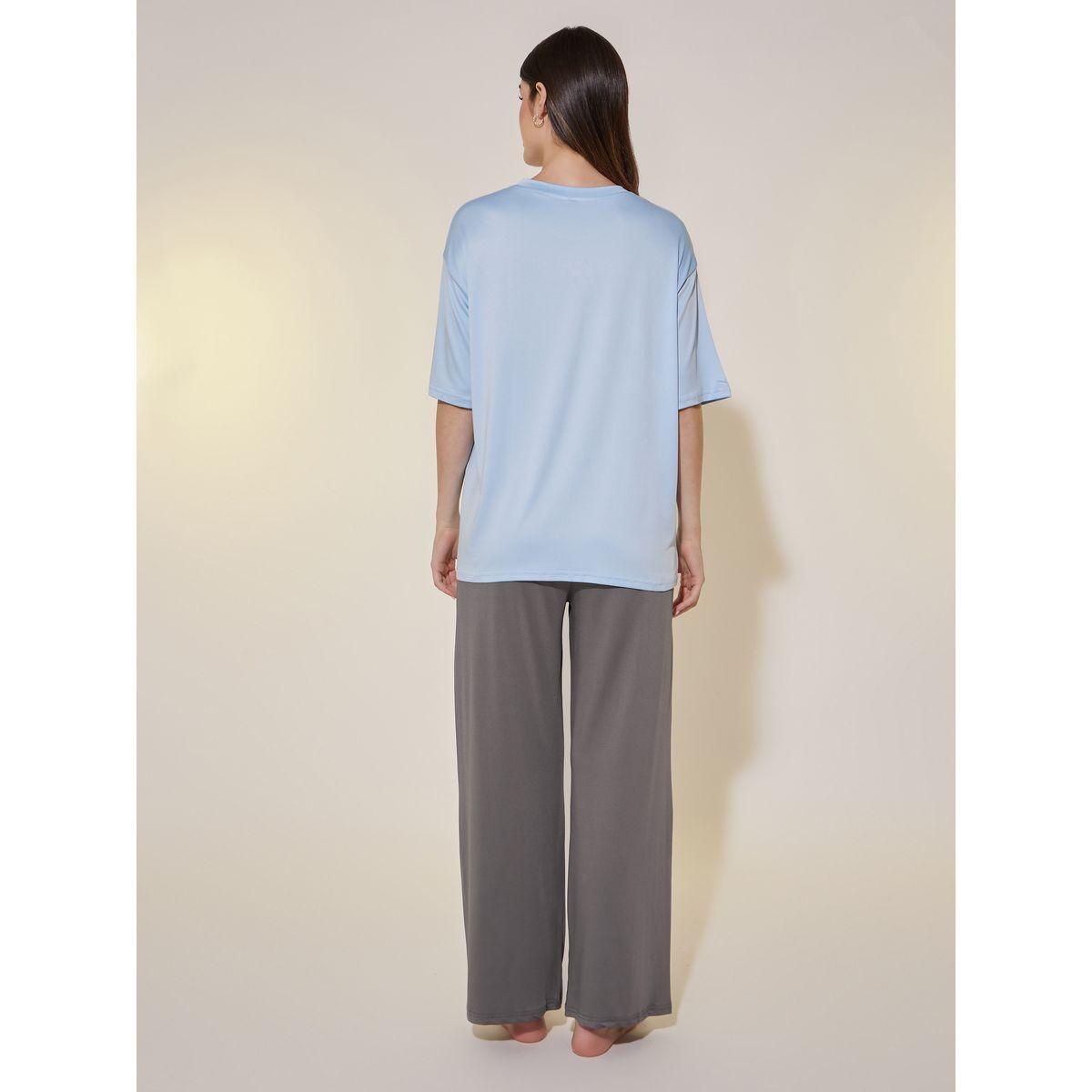 طقم بيجاما من بنطال وتيشيرت بأكمام قصيرة-women-clothing-nightwear-pyjamas-longsets-image-4
