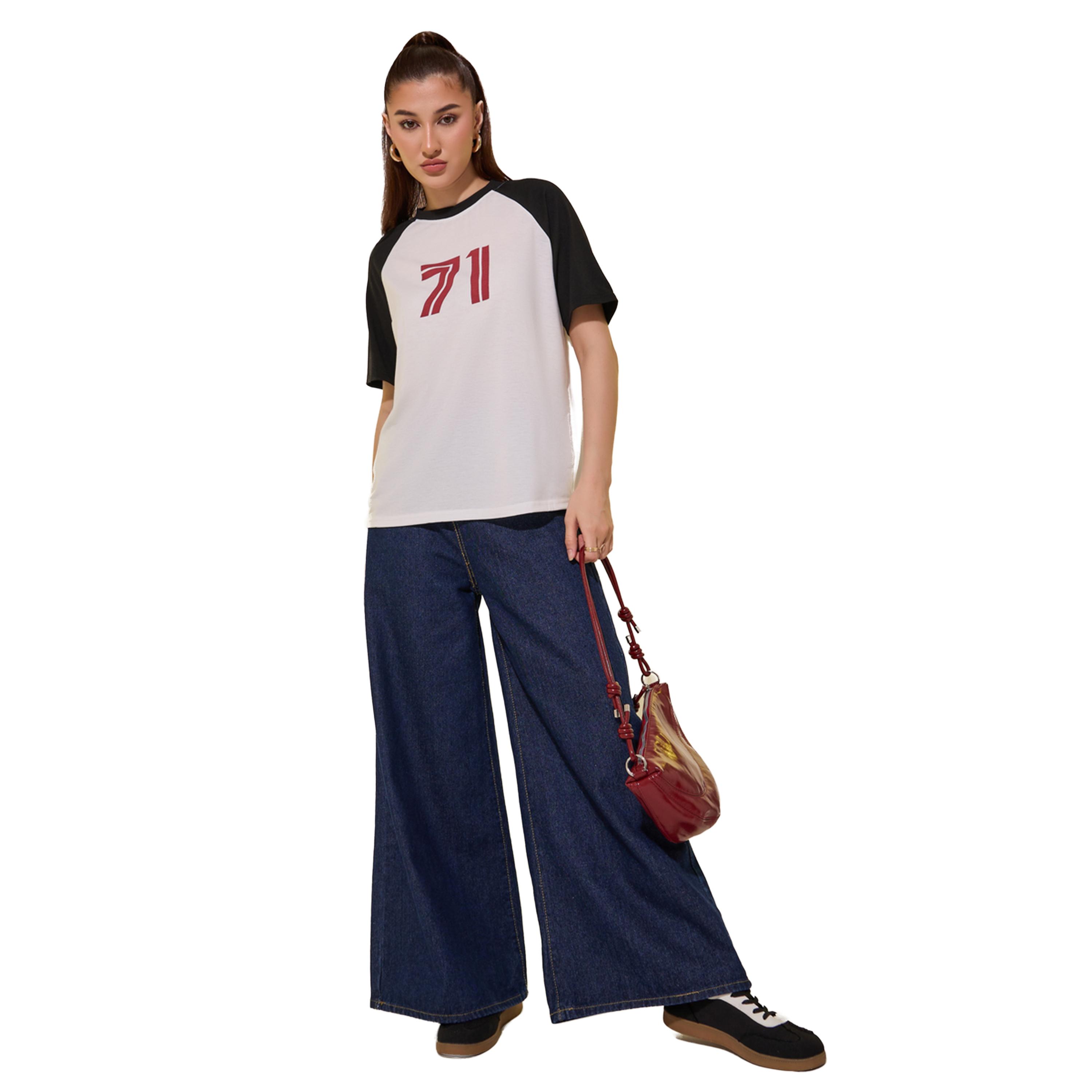 Styli Raglan Sleeve Graphic Print T-Shirt-women-clothing-tshirts-image-2