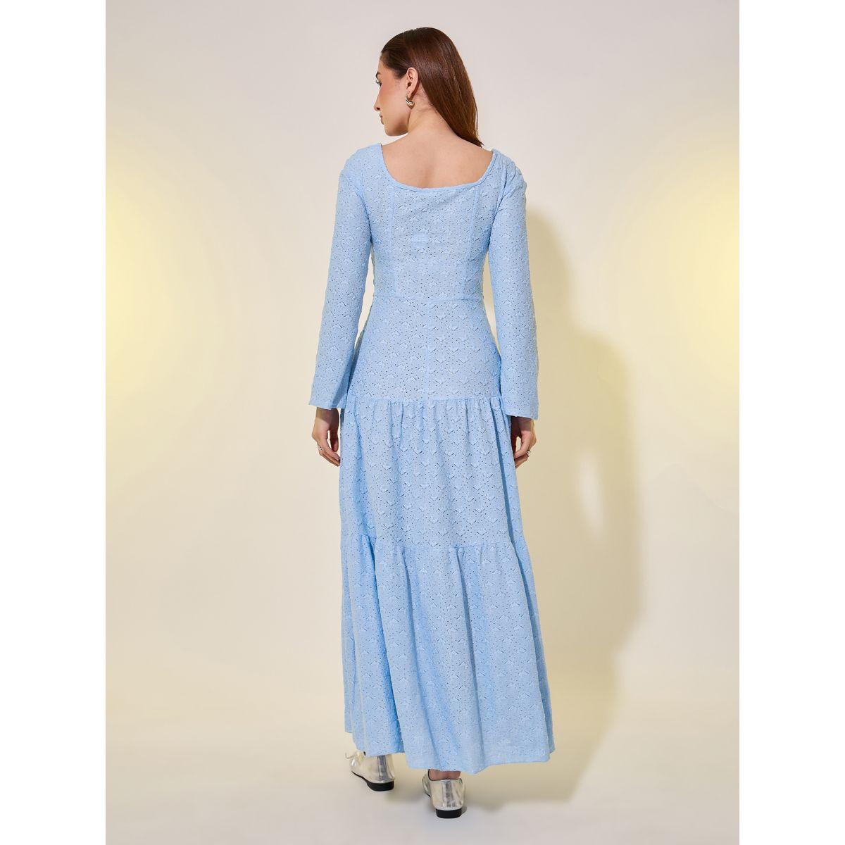 Styli Texture Long Sleeves Square Neck Maxi Dress-women-clothing-dresses-image-6