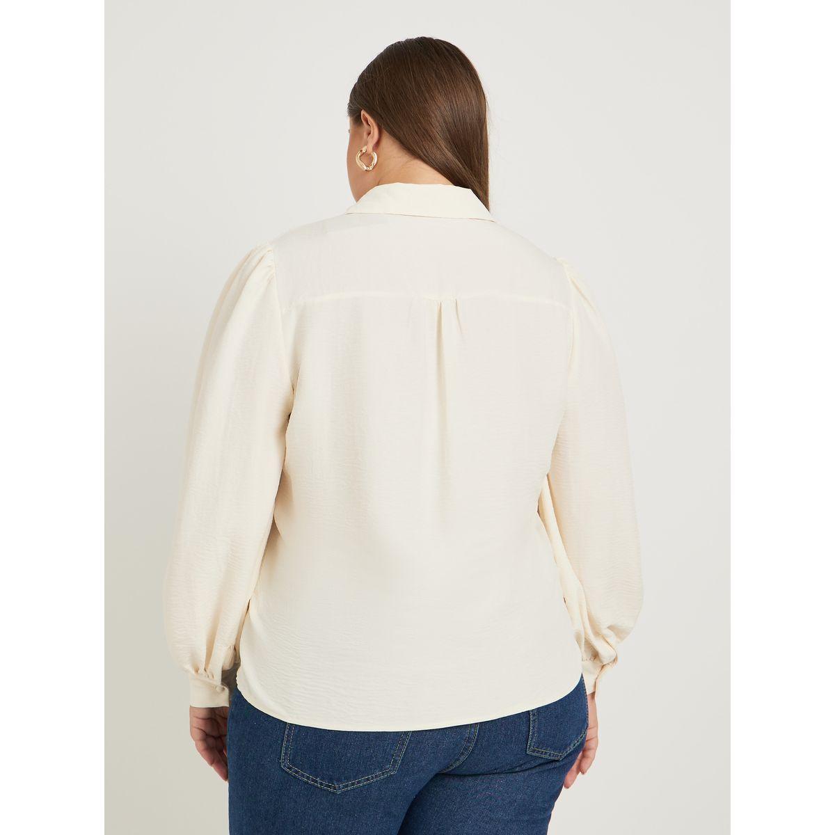 بلوزة بوب أوفر بمقاس كبير وأكمام بالون-women-clothing-shirtsandblouses-shirts-image-5