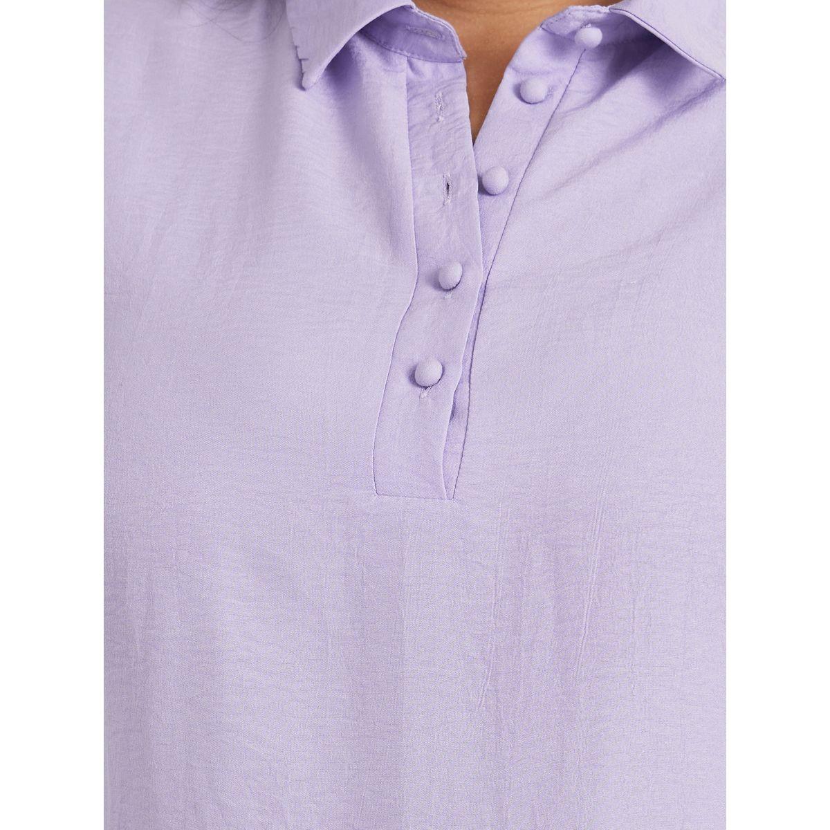 بلوزة بوب أوفر بمقاس كبير وأكمام بالون-women-clothing-shirtsandblouses-shirts-image-4