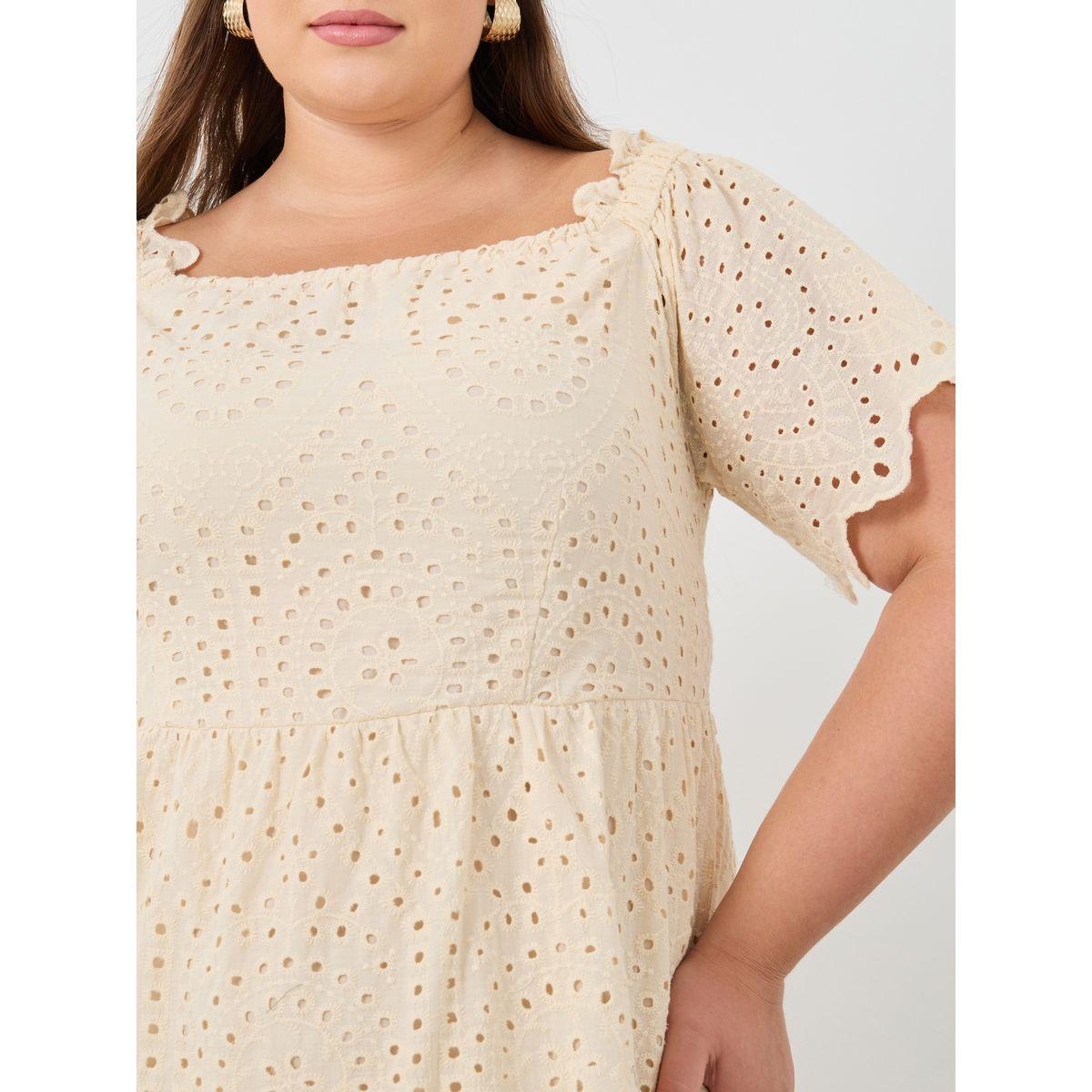 Styli Plus Size Schiffli Half Sleeves A-Line Midi Dress-women-clothing-dresses-image-4