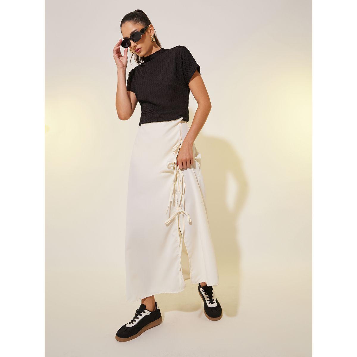 Styli Solid Tie Detail Wrap Look A-Line Maxi Skirt-women-clothing-bottoms-skirts-image-2