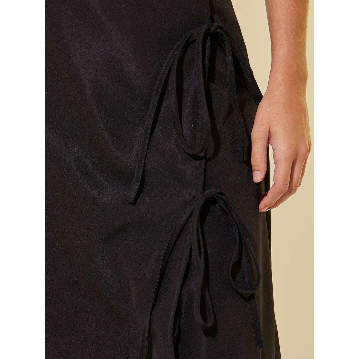 Styli Solid Tie Detail Wrap Look A-Line Maxi Skirt-women-clothing-bottoms-skirts-image-3