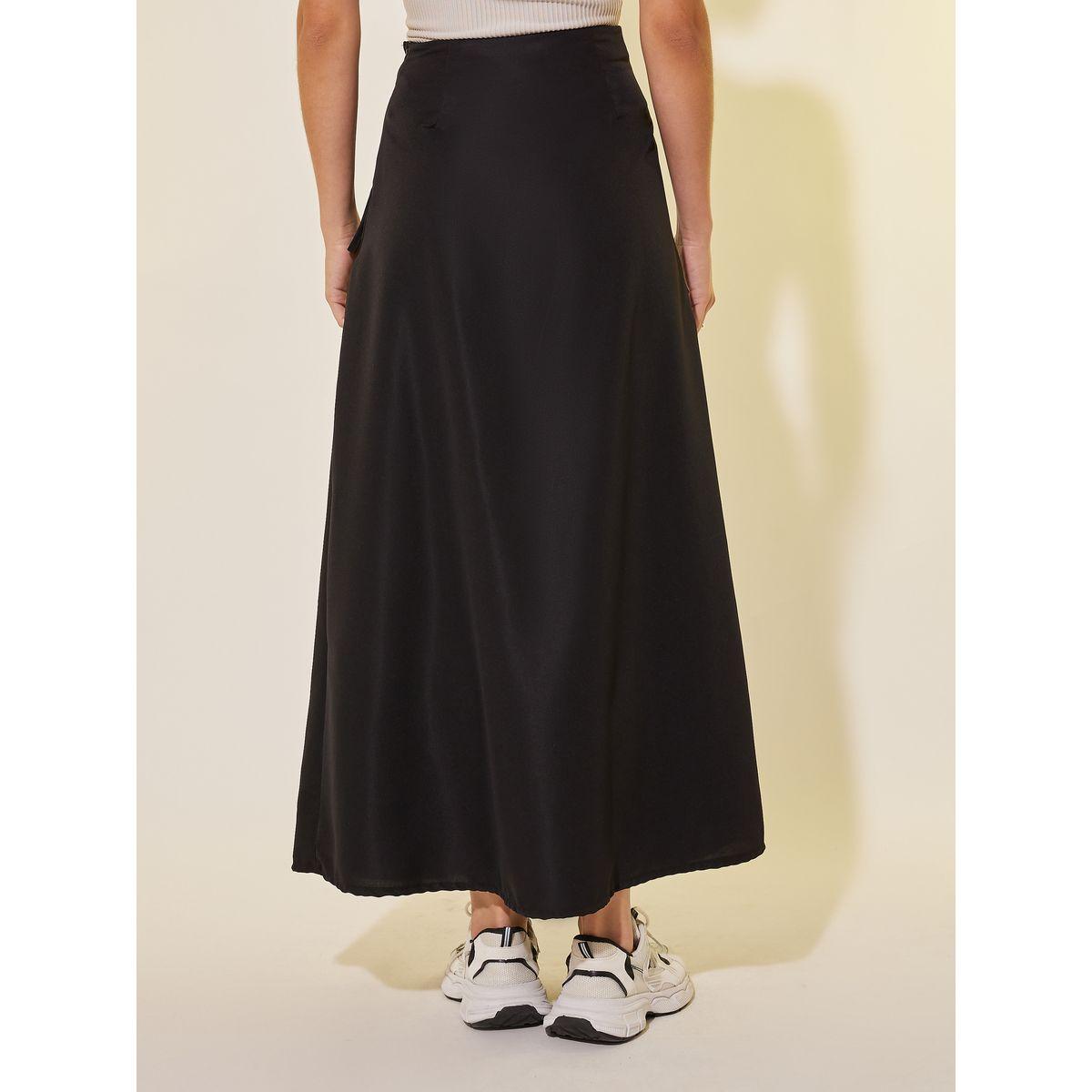 Styli Solid Tie Detail Wrap Look A-Line Maxi Skirt-women-clothing-bottoms-skirts-image-4