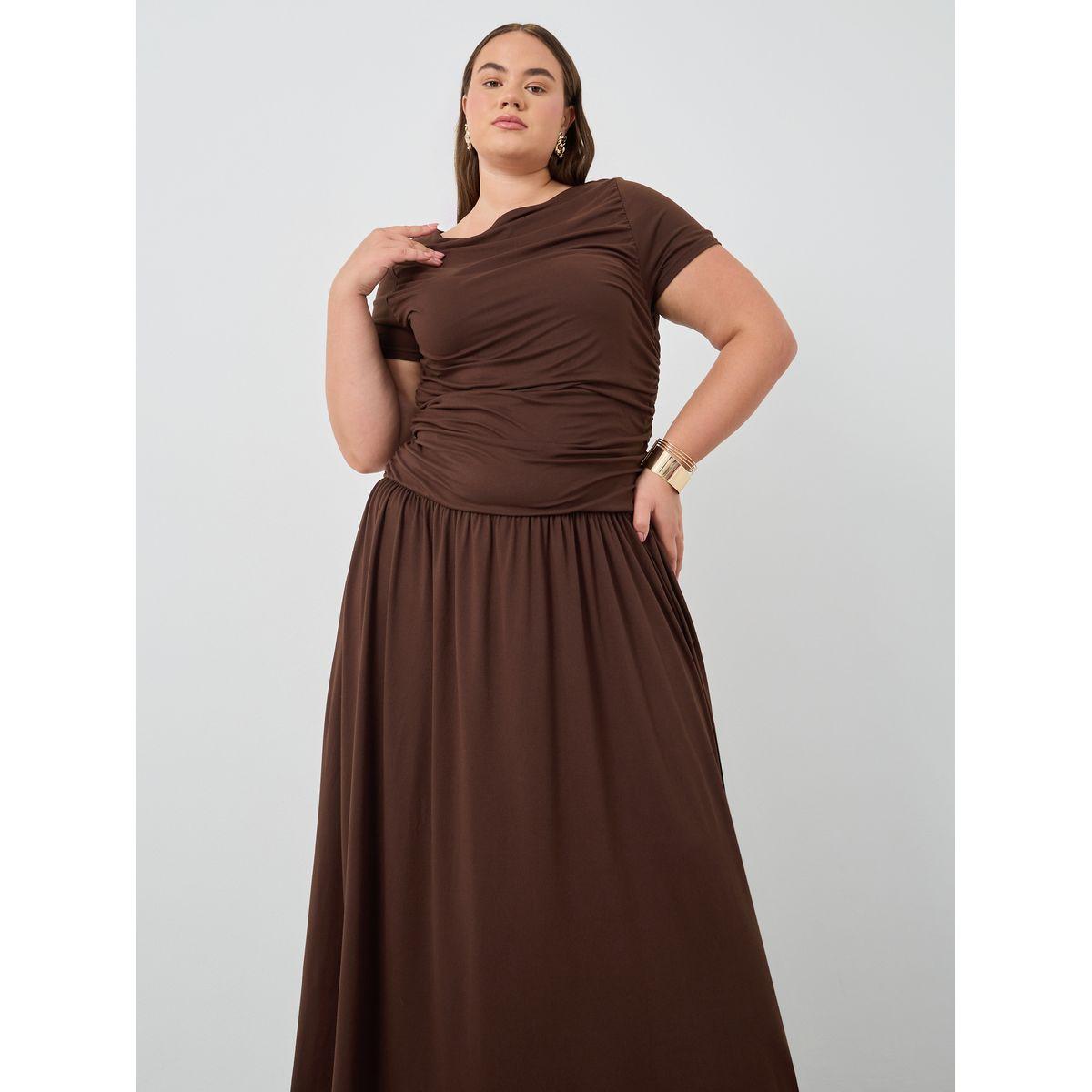 فستان طويل بمقاس كبير وأكمام قصيرة-women-clothing-dresses-image-3