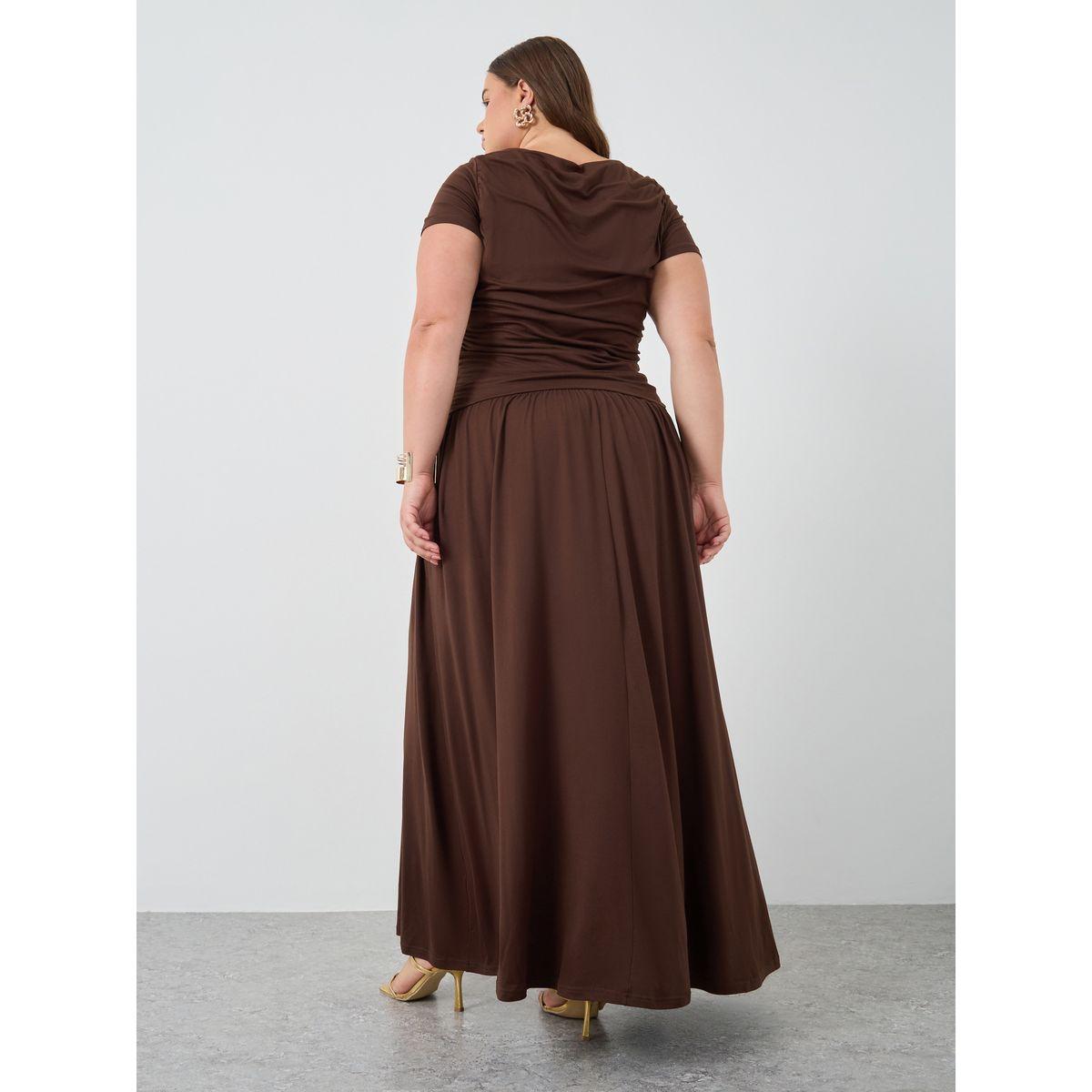 فستان طويل بمقاس كبير وأكمام قصيرة-women-clothing-dresses-image-5