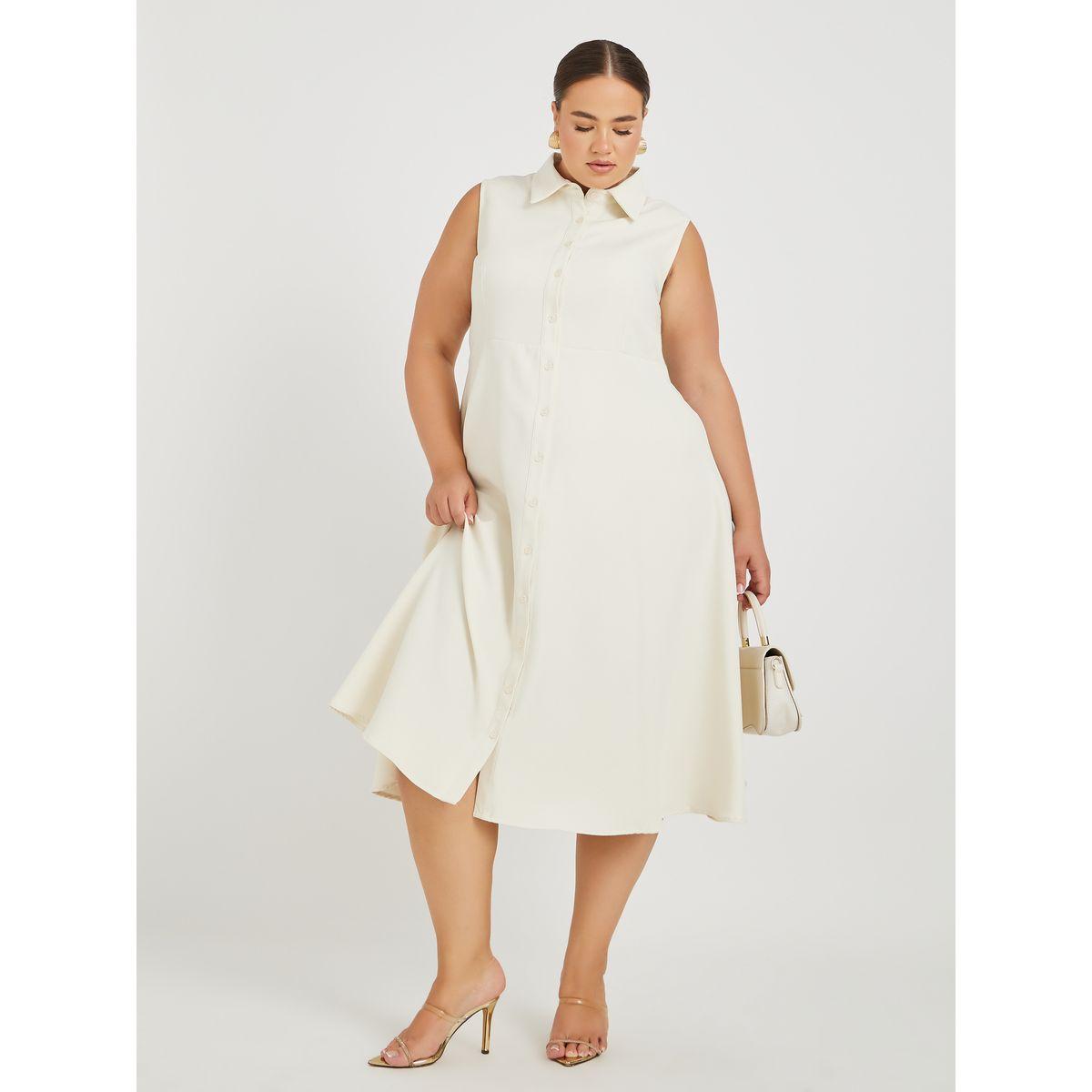 Styli Plus Size Sleeveless Shirt Midi Dress-women-clothing-dresses-image-1