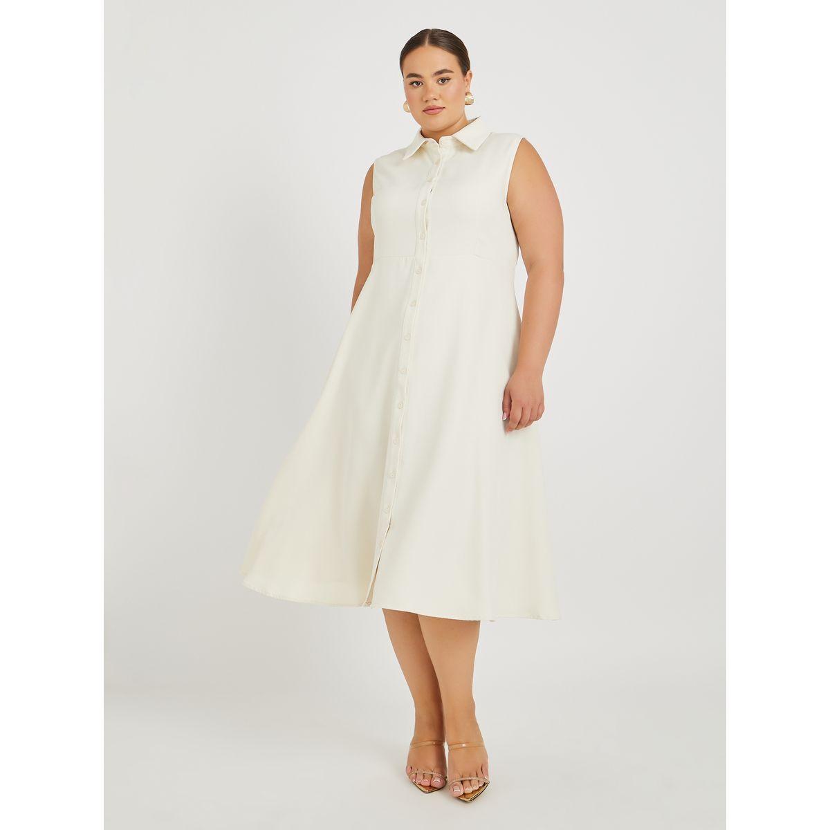 Styli Plus Size Sleeveless Shirt Midi Dress-women-clothing-dresses-image-2