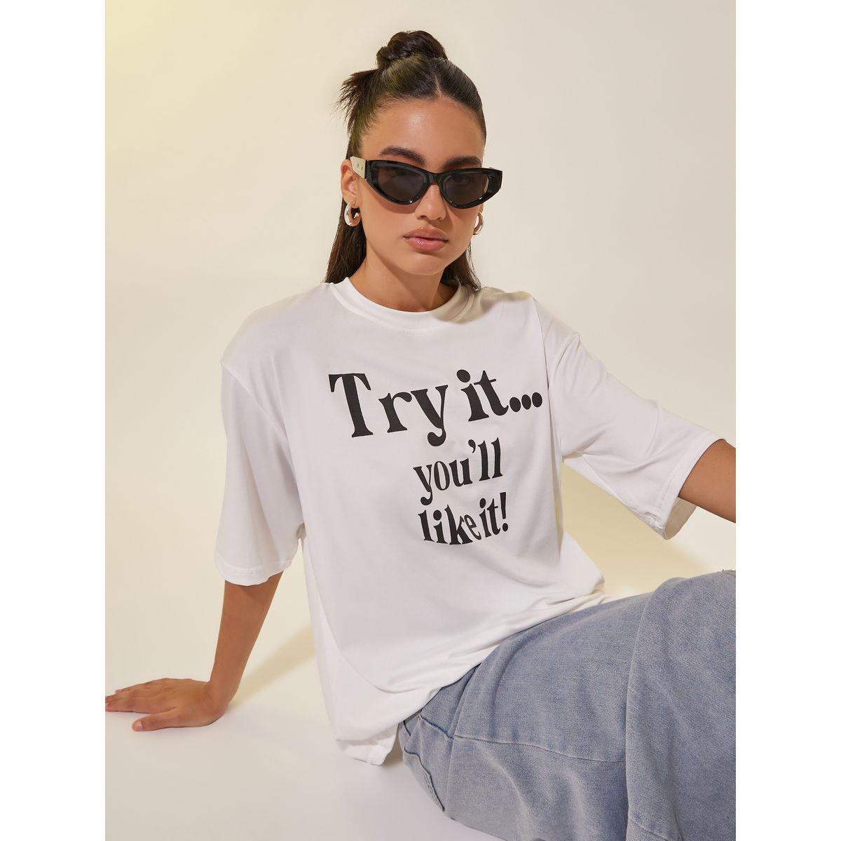 Styli Slogan Print Round Neck Oversized T-Shirt-women-clothing-tshirts-image-1