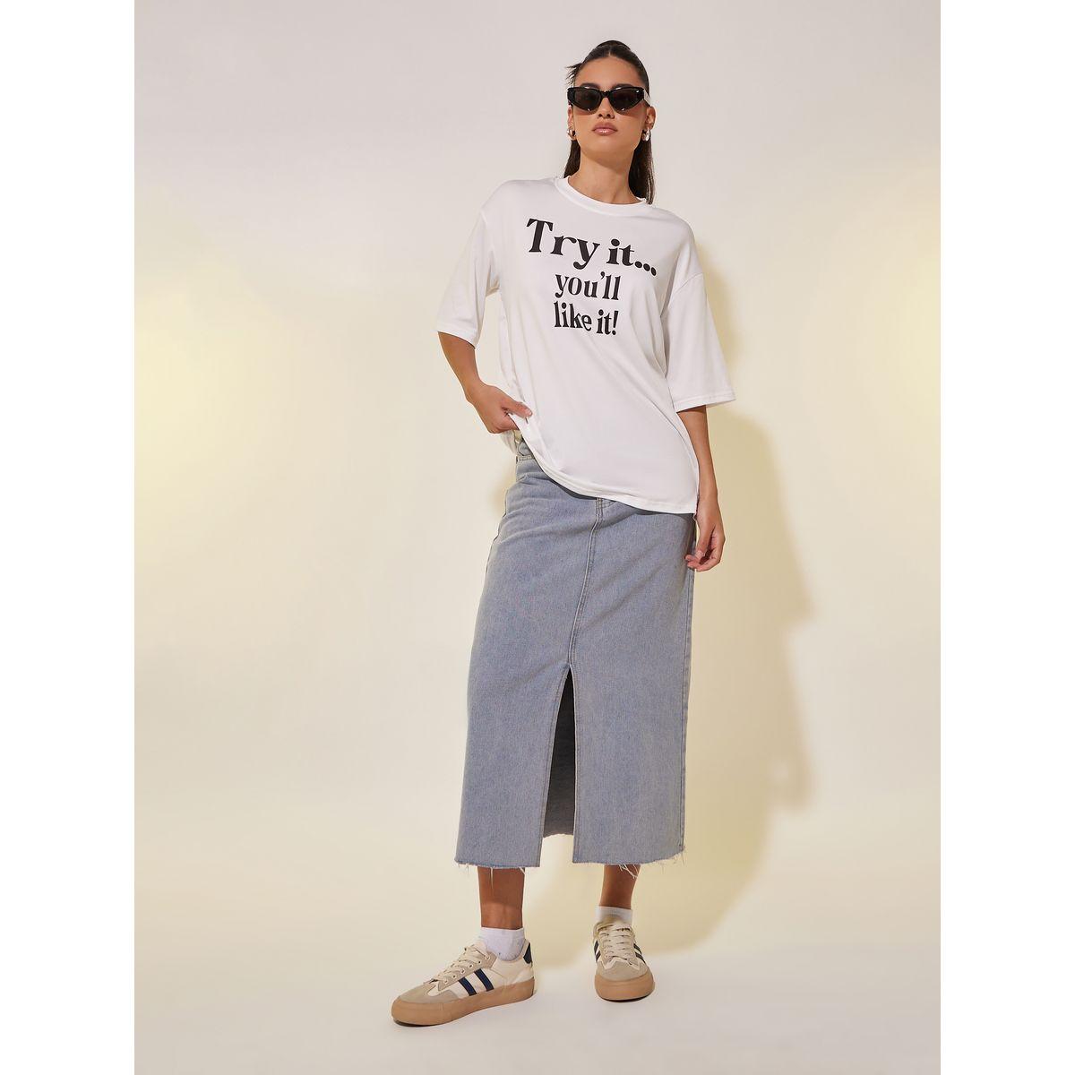 Styli Slogan Print Round Neck Oversized T-Shirt-women-clothing-tshirts-image-2