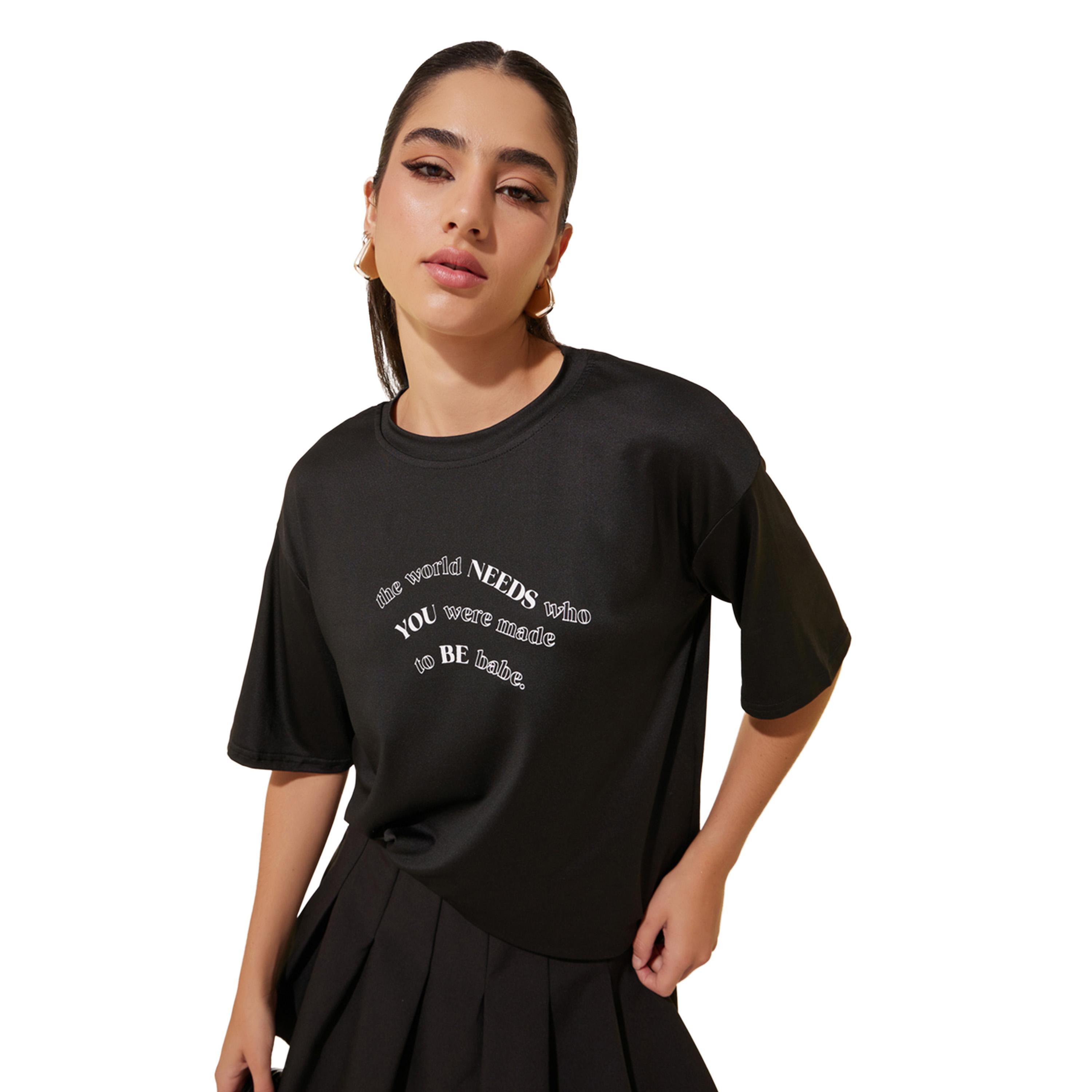 Styli Graphic Print Short Sleeve Round Neck T-Shirt-women-clothing-tshirts-image-1