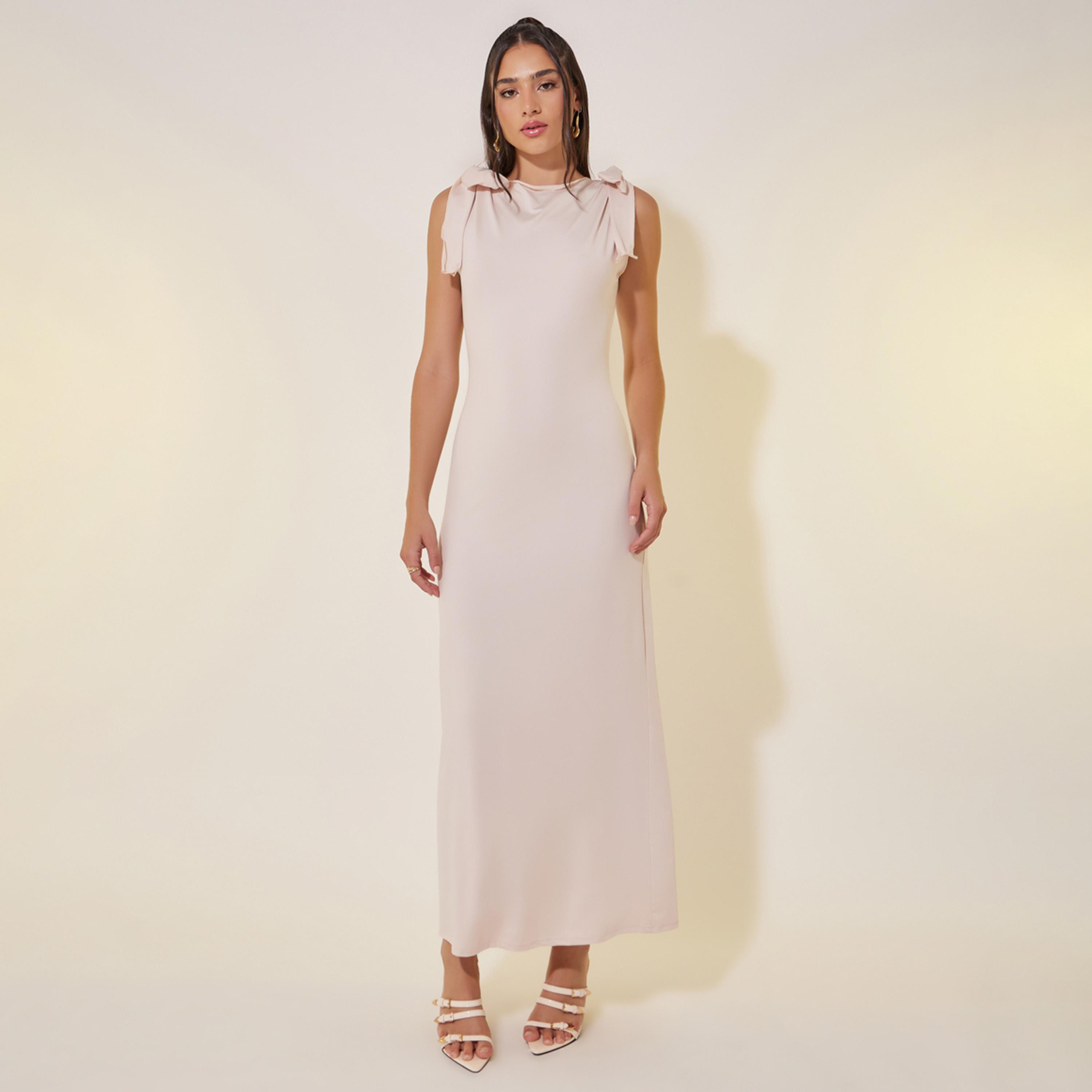 Styli Solid Sleeveless Tie-Up Detail Maxi Dress-women-clothing-dresses-image-2