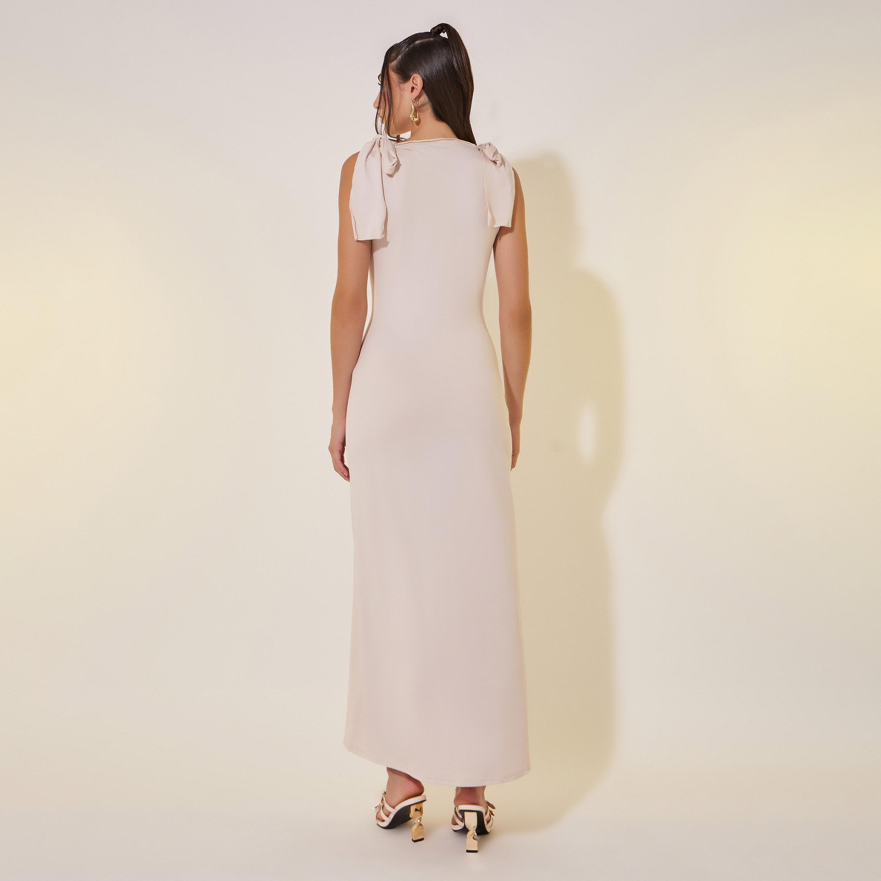 Styli Solid Sleeveless Tie-Up Detail Maxi Dress-women-clothing-dresses-image-5