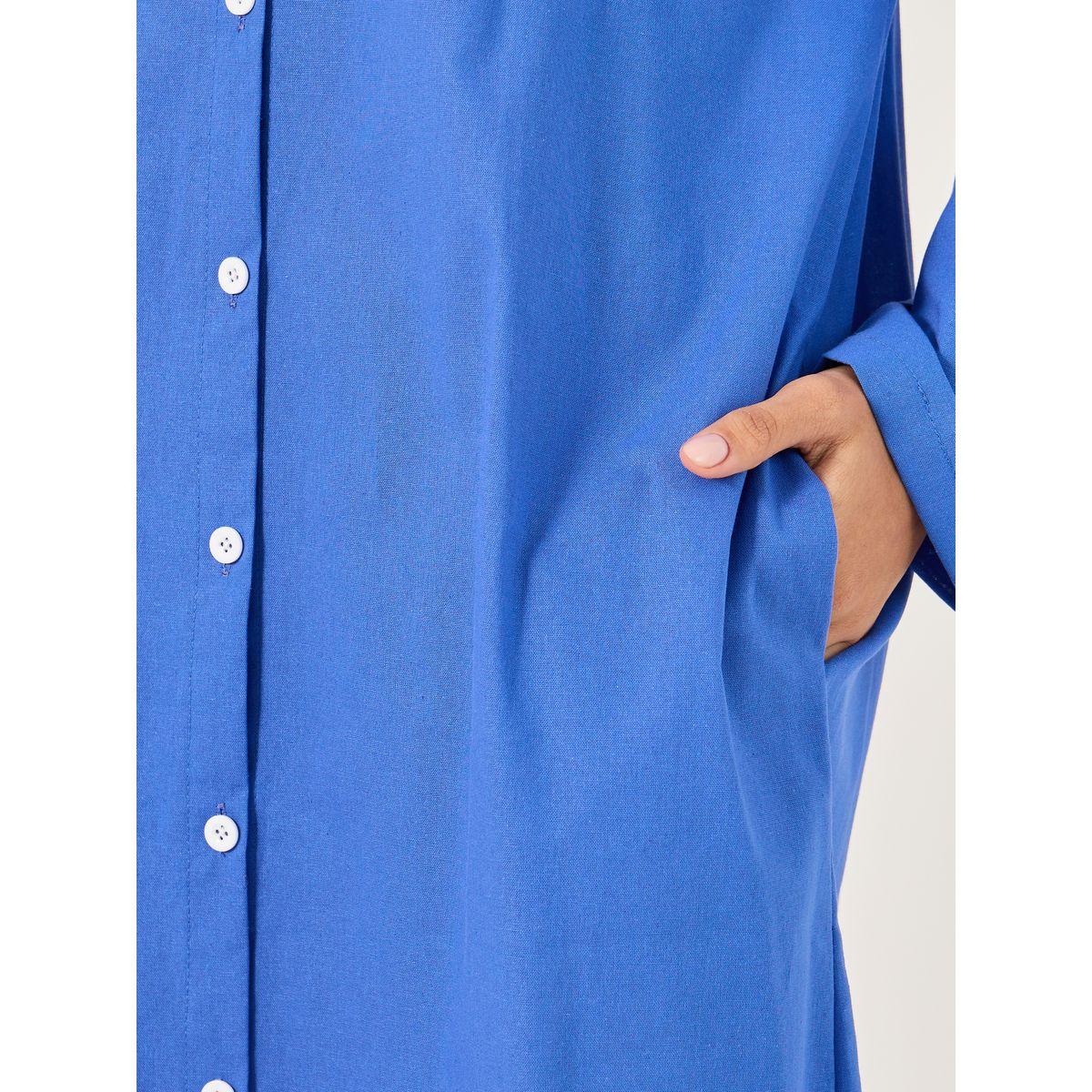 Styli Solid Button-Down Shirt Maxi Dress-women-clothing-dresses-image-4