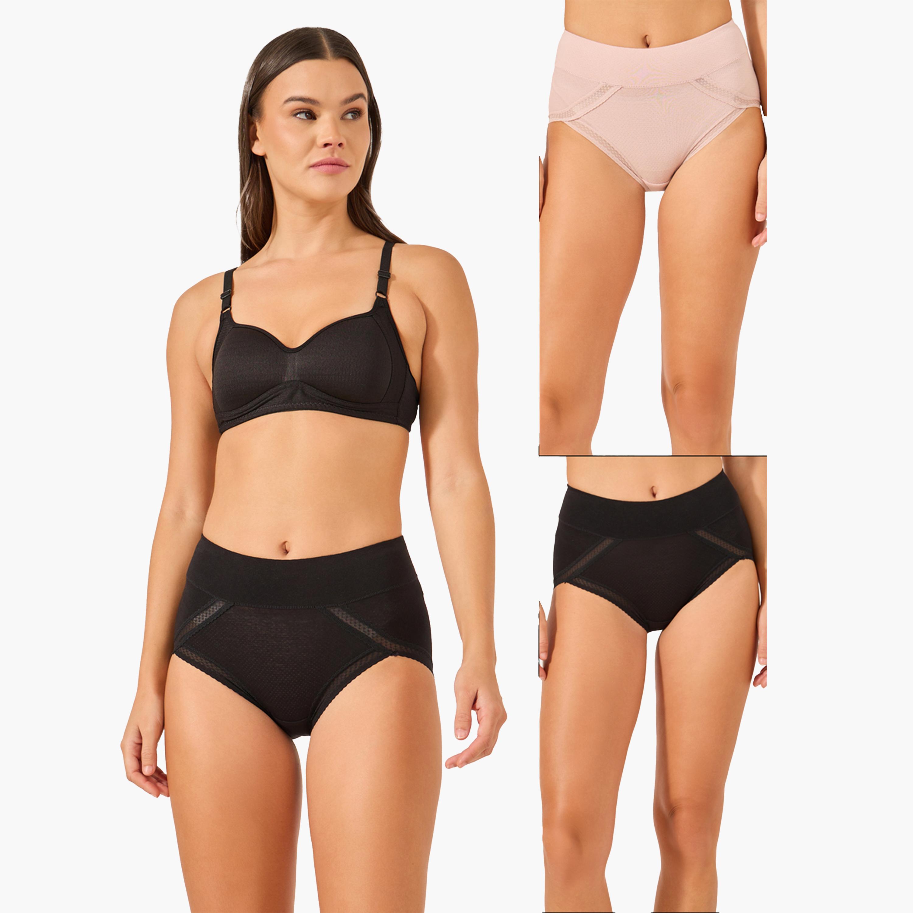 Styli Pack of 2 - Lace Insert Full Briefs-women-clothing-lingerie-panties-image-1