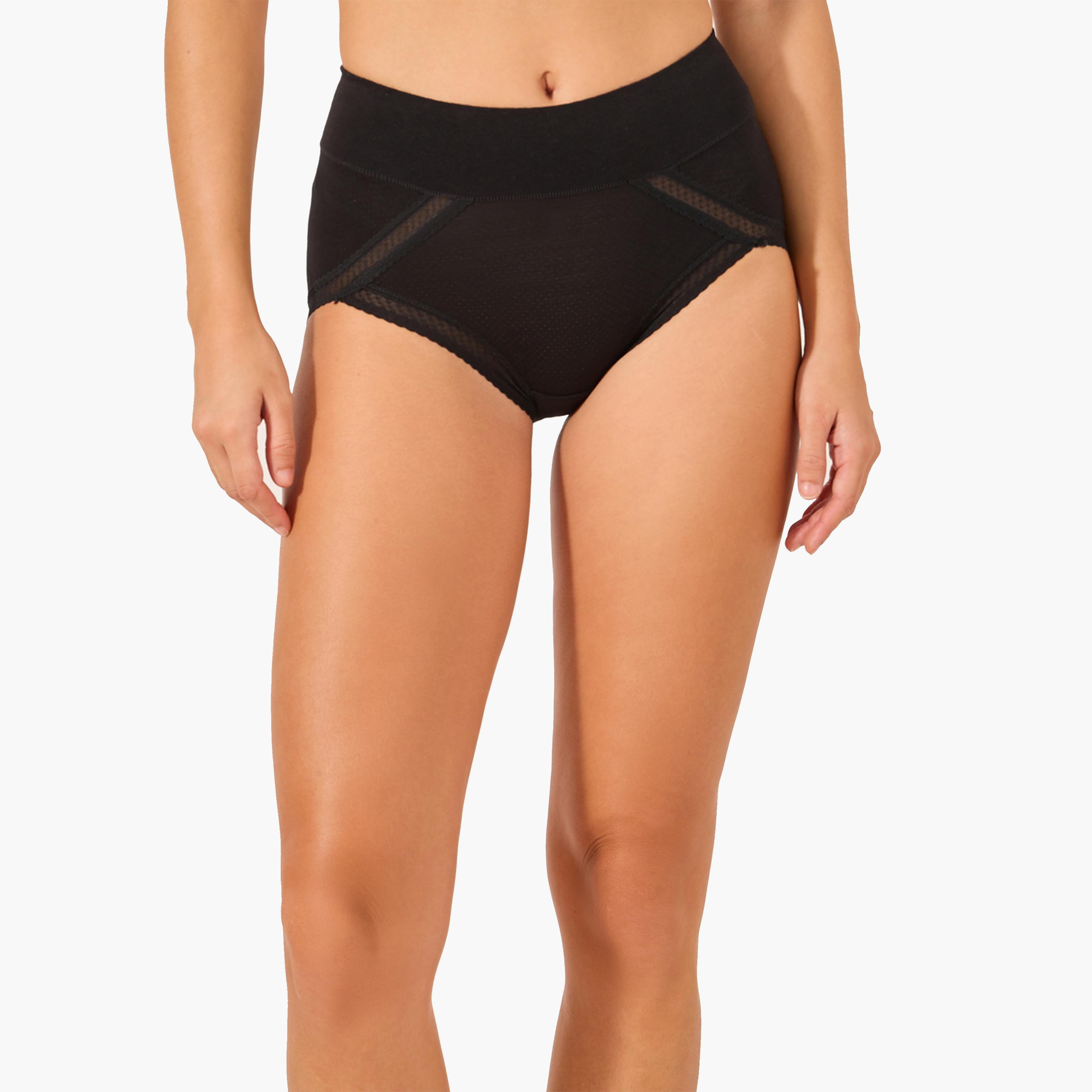 ستايلي - طقم قطعتين - سروال داخلي كامل بأجزاء دانتيل-women-clothing-lingerie-panties-image-2