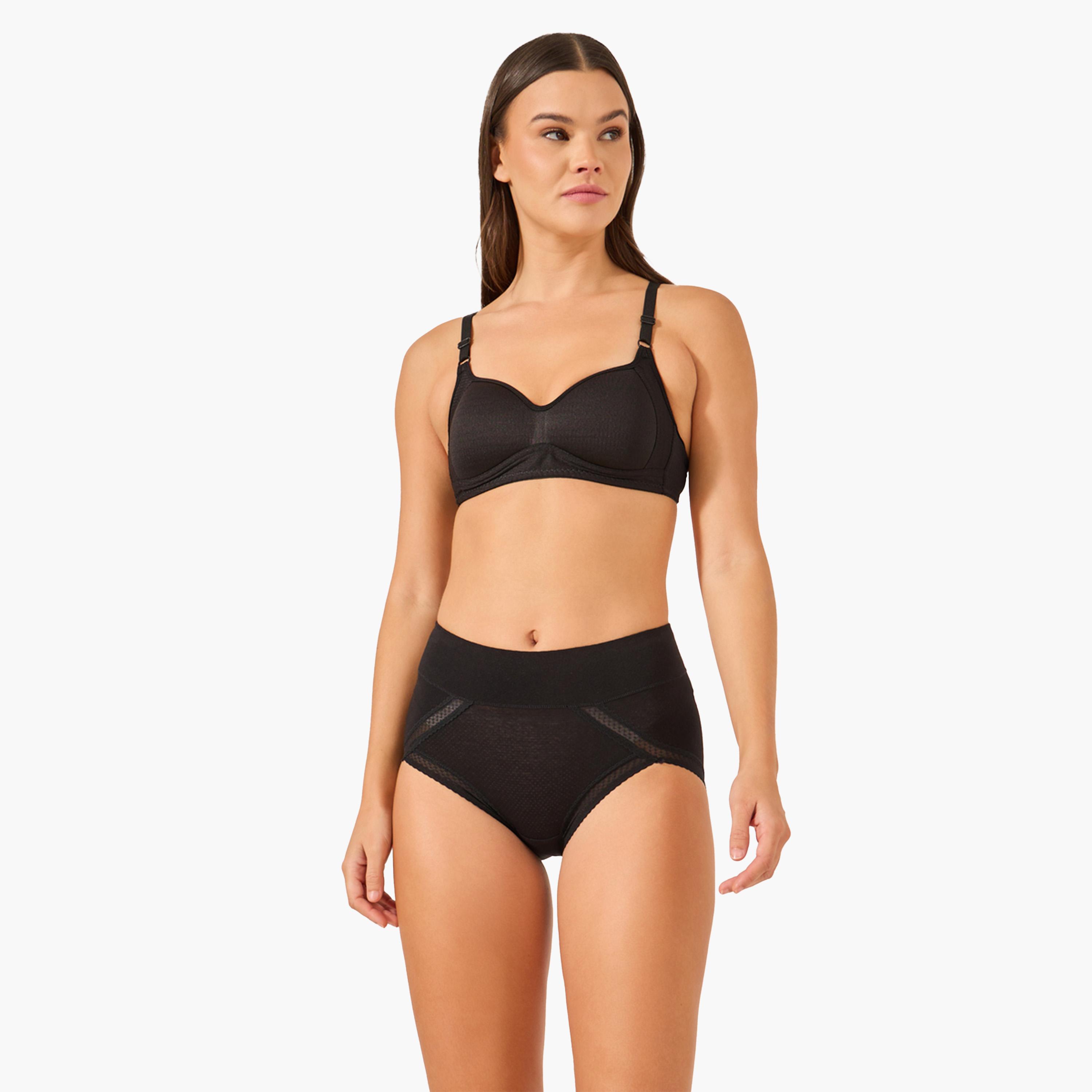 ستايلي - طقم قطعتين - سروال داخلي كامل بأجزاء دانتيل-women-clothing-lingerie-panties-image-4